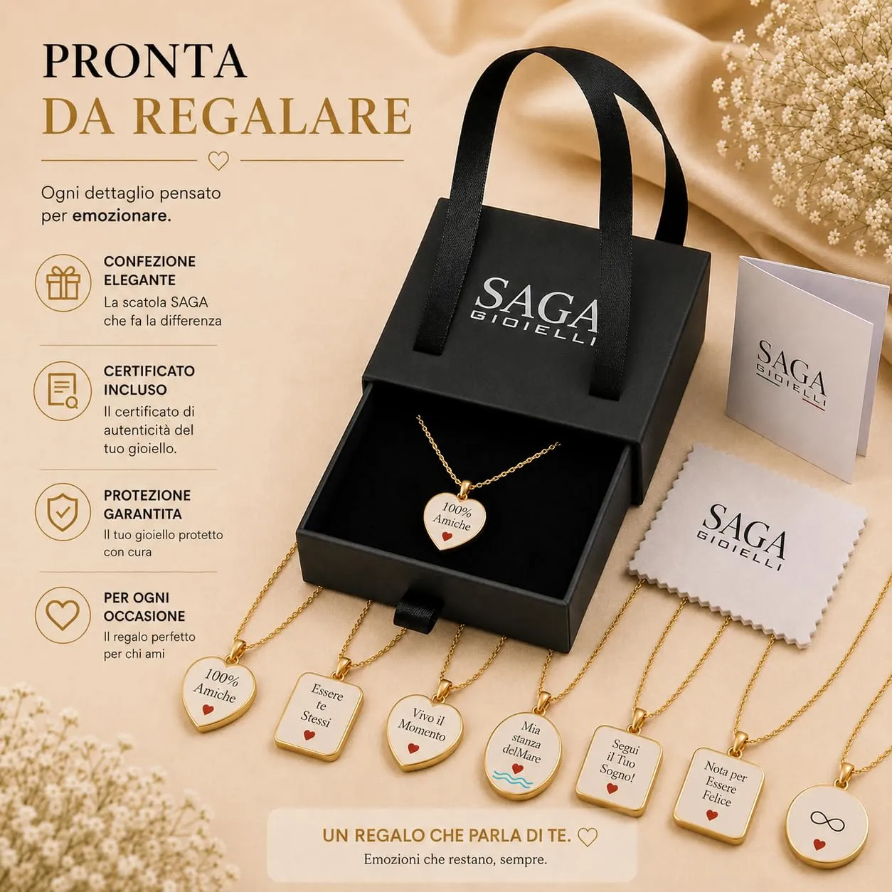 SAGA GIOIELLI Collana donna magnetica con ciondolo Essere se stessi in acciaio inox, 50,5 cm (Regolabile), AMATI - immagine 6