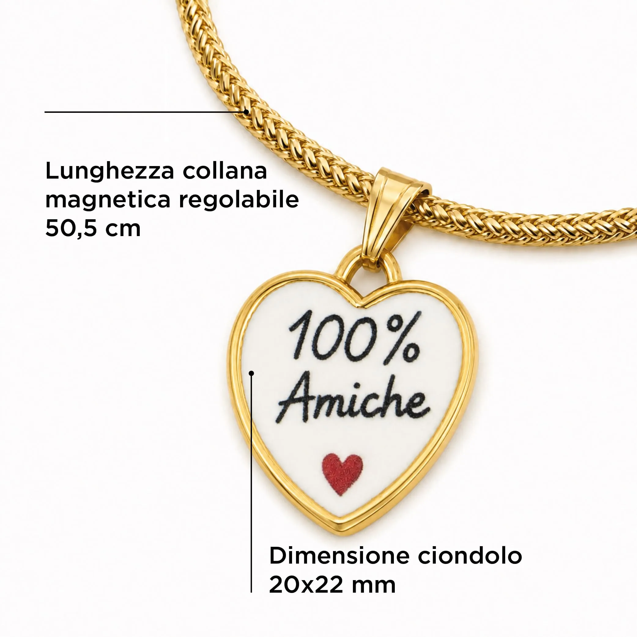 Saga Gioielli Collana Donna Magnetica con Ciondolo Essere se stessi in Acciaio Inox - 50,5 cm Regolabile - immagine 2