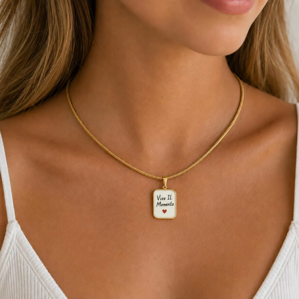 Saga Gioielli Collana Donna Magnetica in Acciaio Inox con Ciondolo Vivo il Momento, 50,5 cm Regolabile - immagine 3
