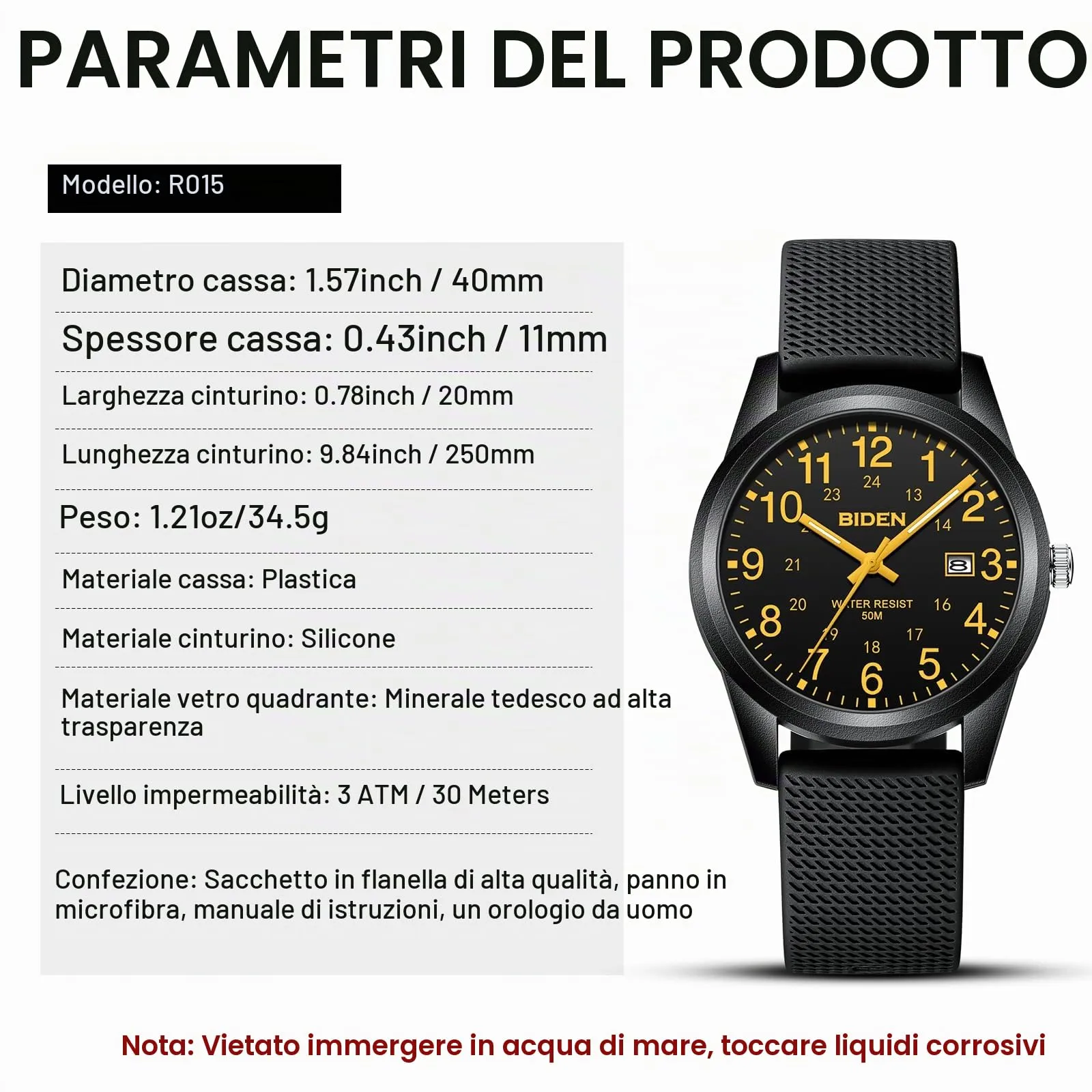 LN LENQIN Orologio da Uomo Analogico al Quarzo Impermeabile R015 - immagine 8
