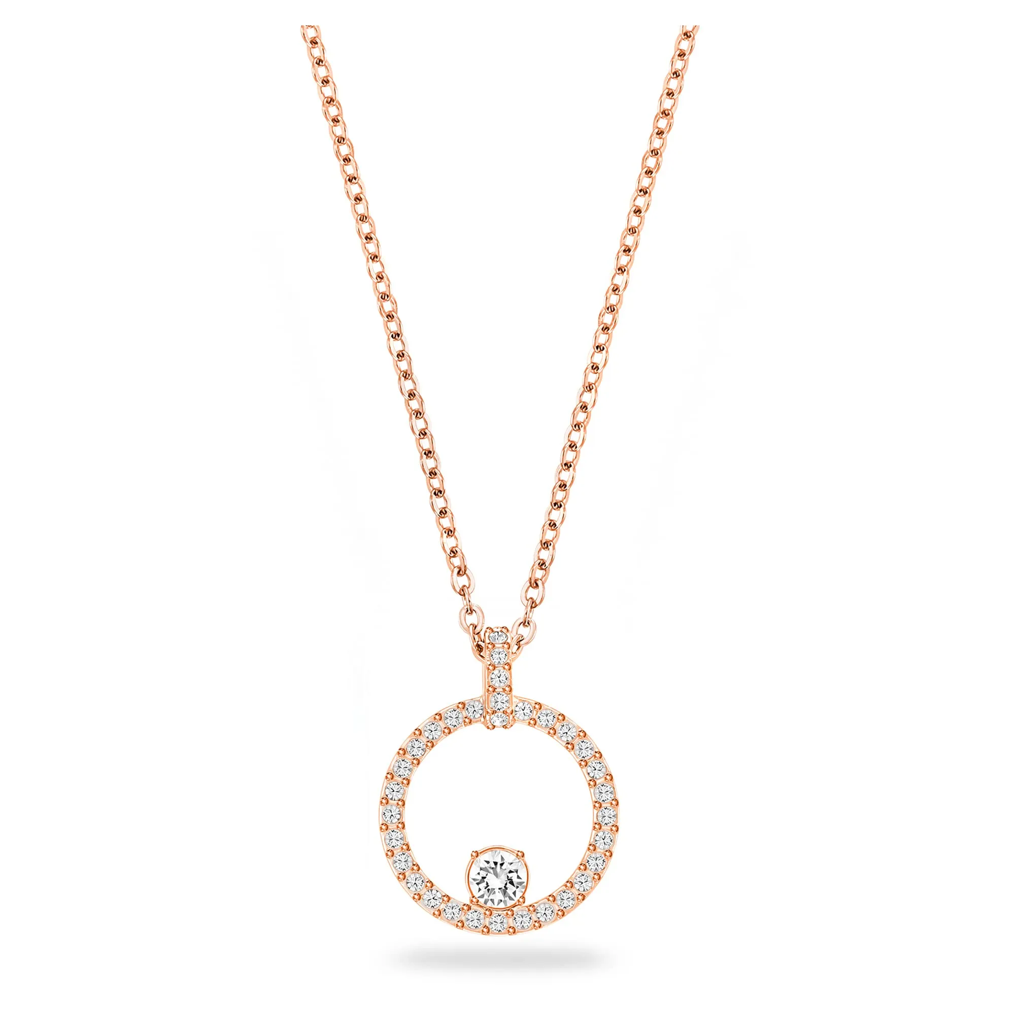 Swarovski Creativity Circle Pendant, White, Rose Gold Plated - immagine 1