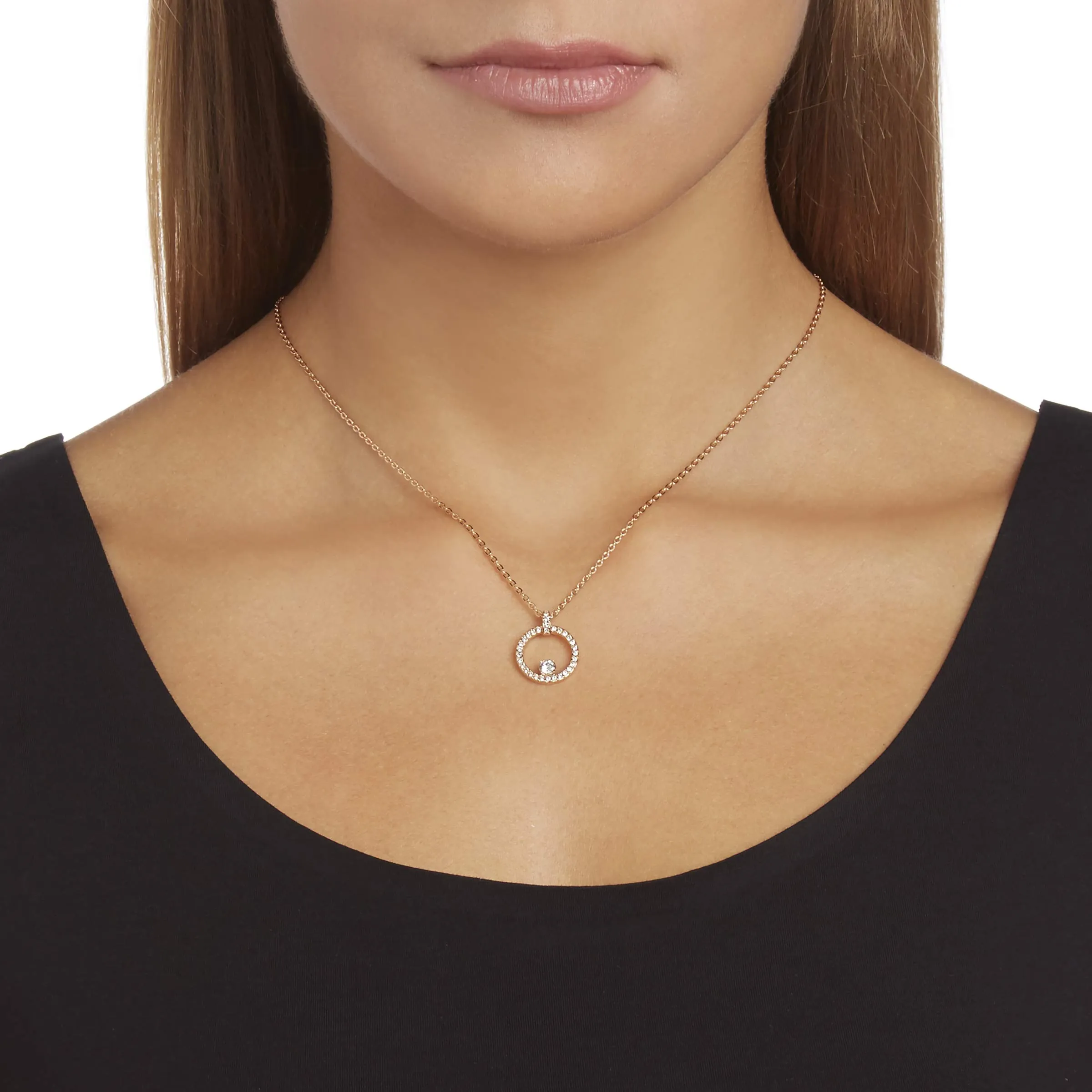 Swarovski Creativity Circle Pendant, White, Rose Gold Plated - immagine 4