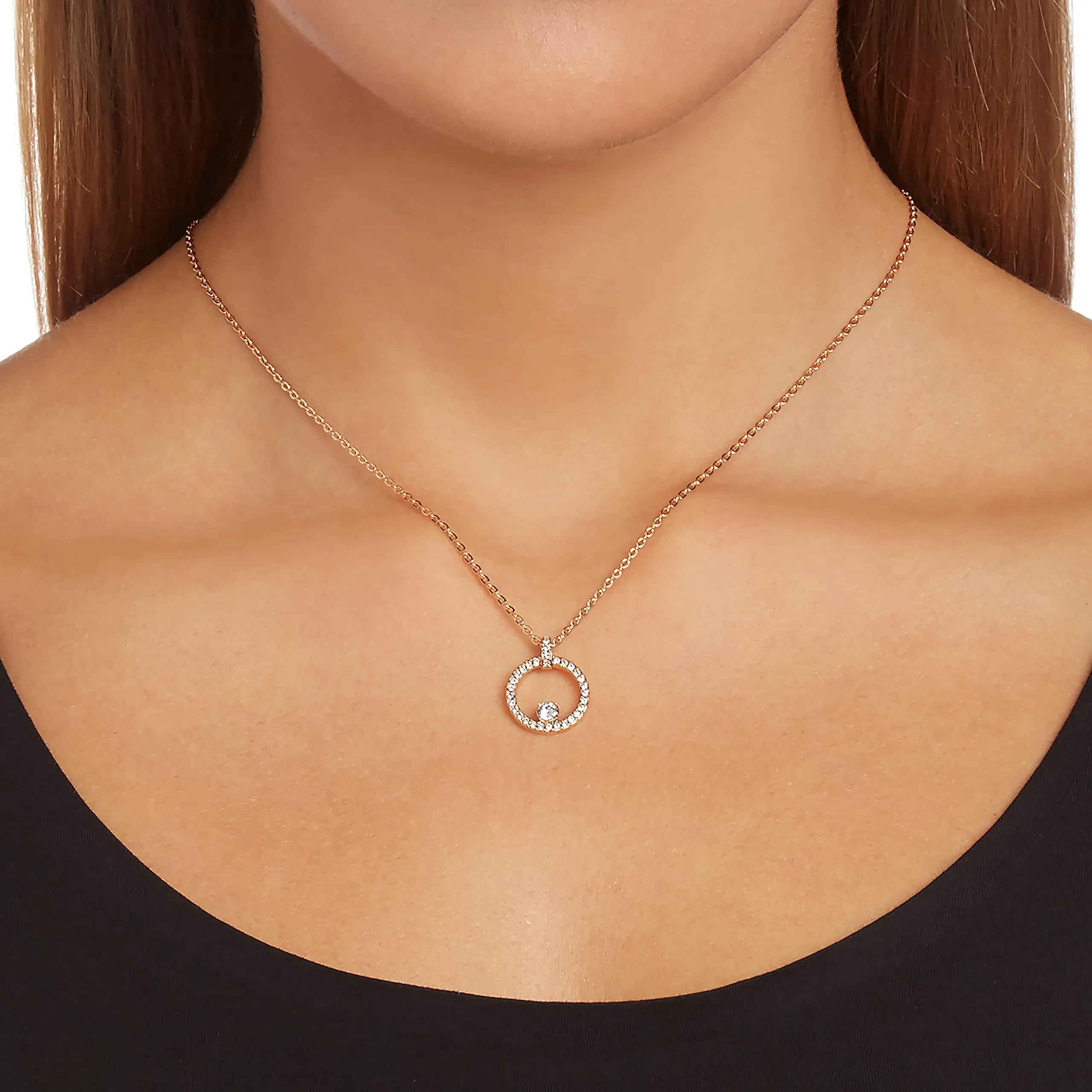 Swarovski Creativity Circle Pendant, White, Rose Gold Plated - immagine 5