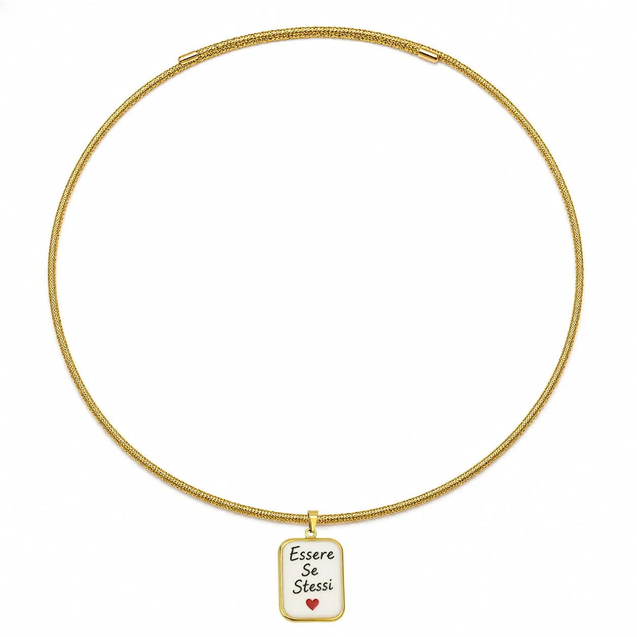 Saga Gioielli Collana Donna Magnetica con Ciondolo Essere Se Stessi in Acciaio Inox, Lunghezza 50,5 cm Regolabile - immagine 1