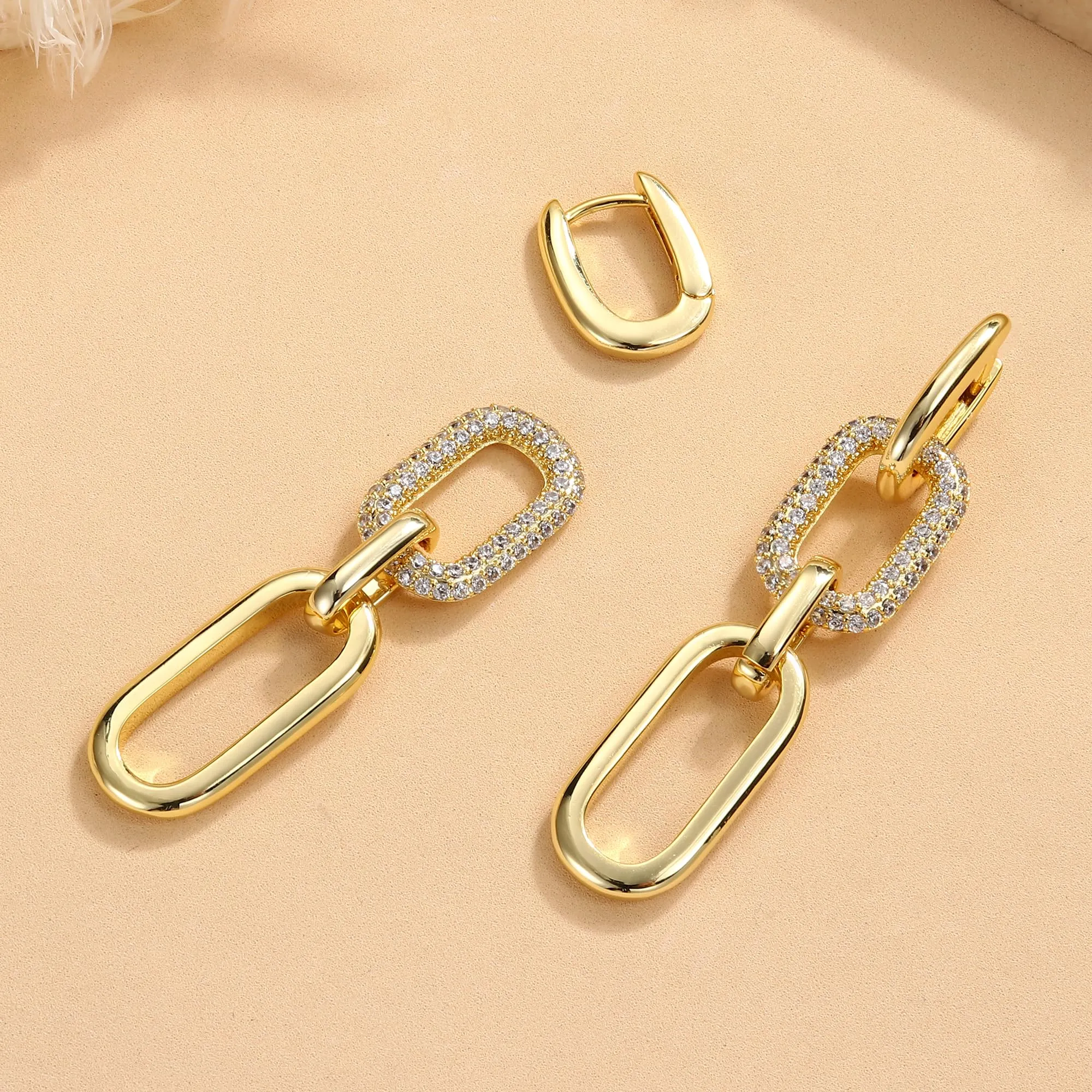 Adramata Orecchini Donna Pendenti a Goccia Placcati in Oro 14K - immagine 5