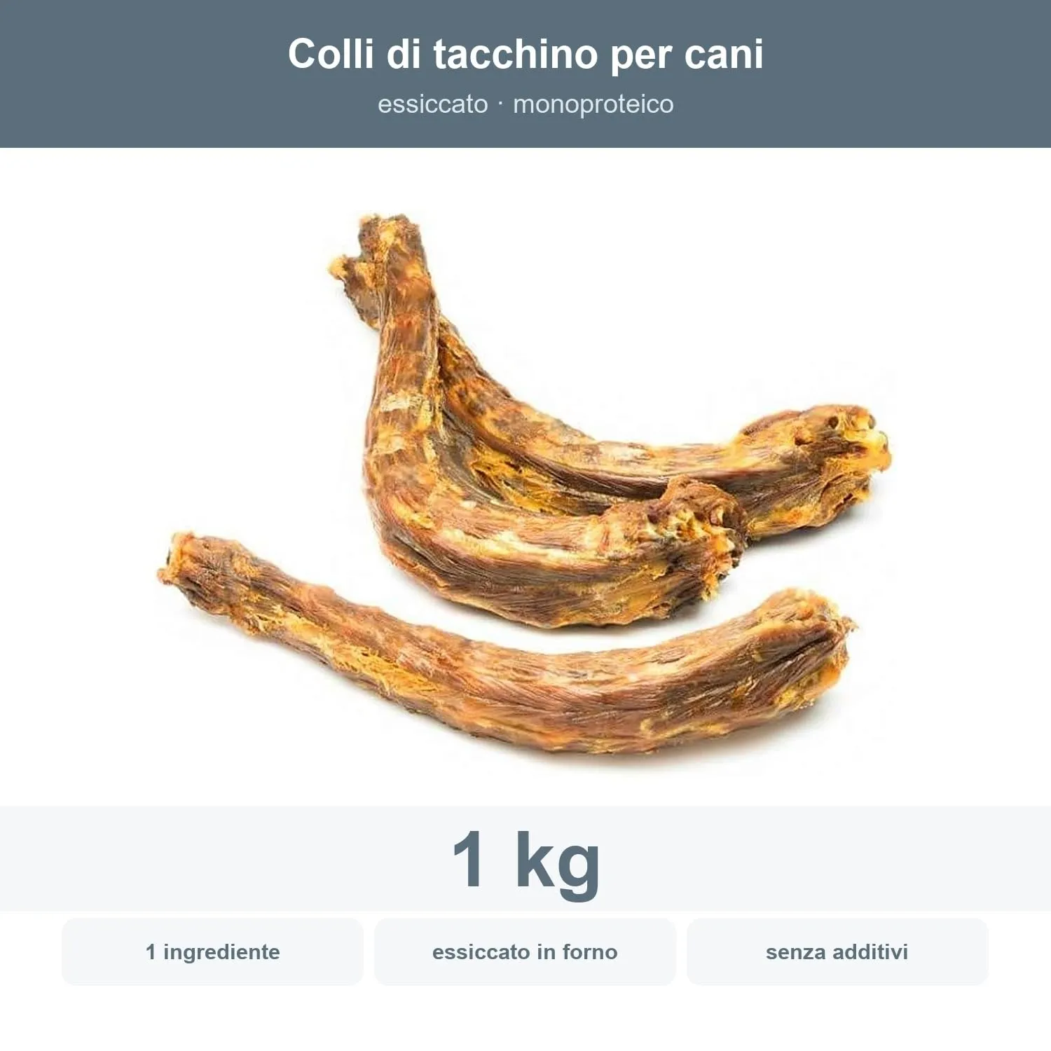 Bonya Smile Colli di Tacchino per Cani, 1 kg - immagine 2