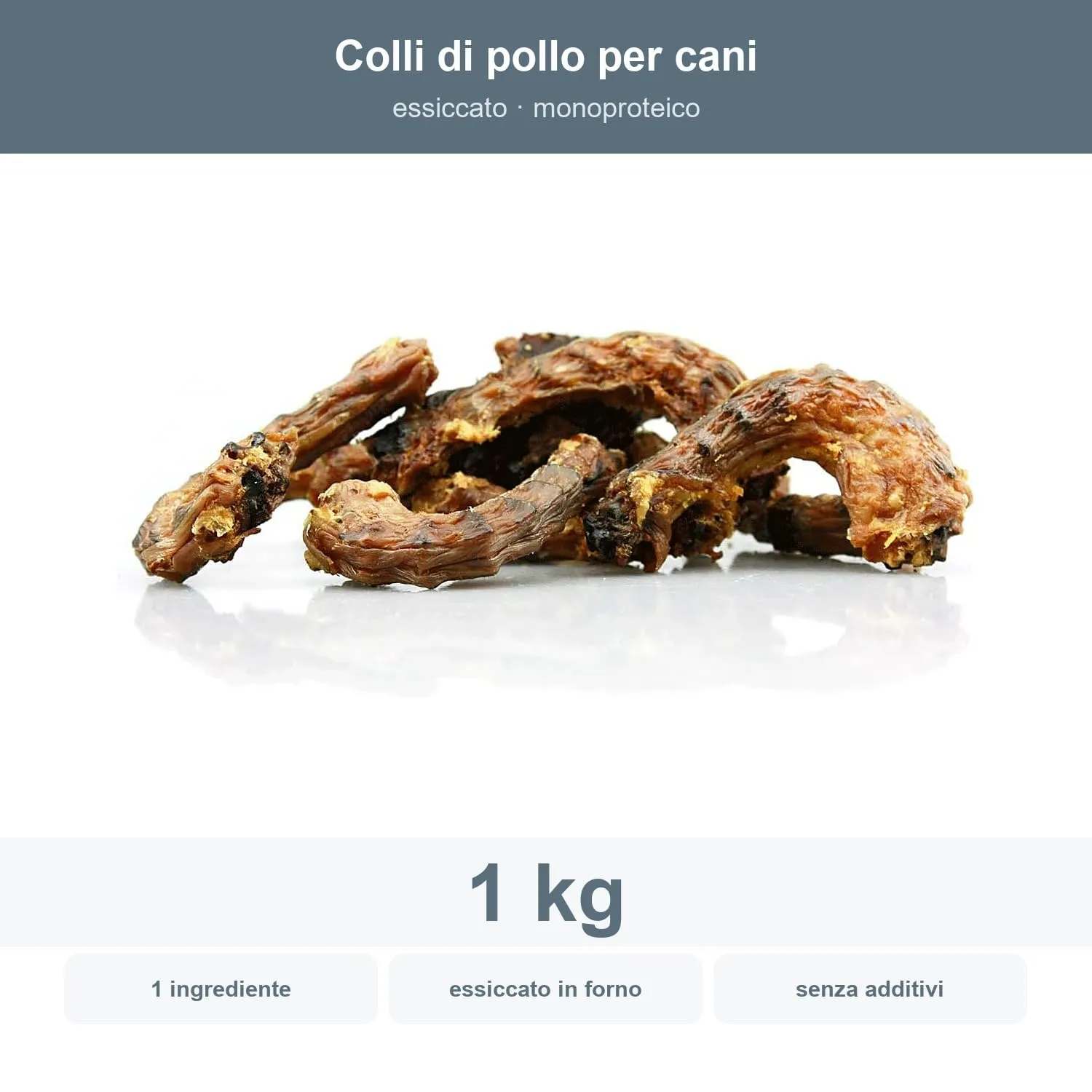 Bonya Smile Colli di pollo per cani, essiccati, 1 kg - immagine 2