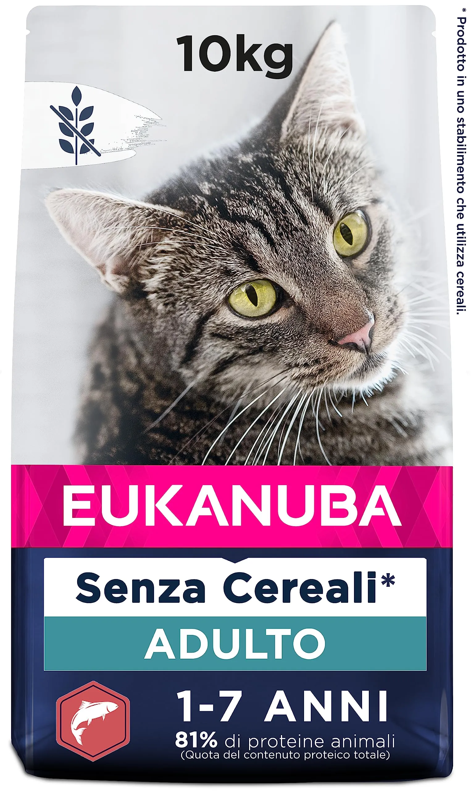 Eukanuba Grain Free Crocchette per gatti con salmone, 10 kg - immagine 1