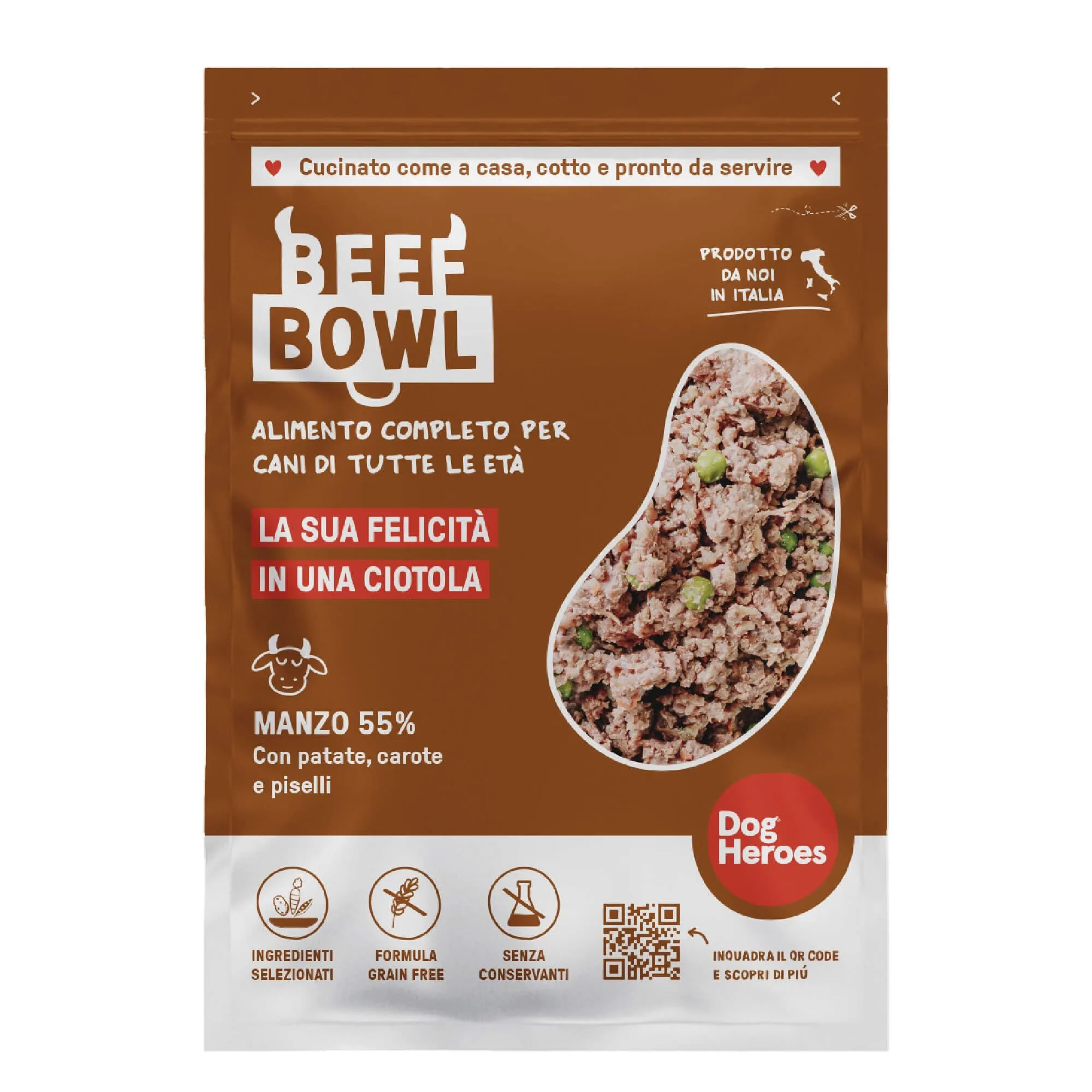 Dog Heroes Cibo Umido Congelato per Cani Manzo, 12x320g - immagine 2