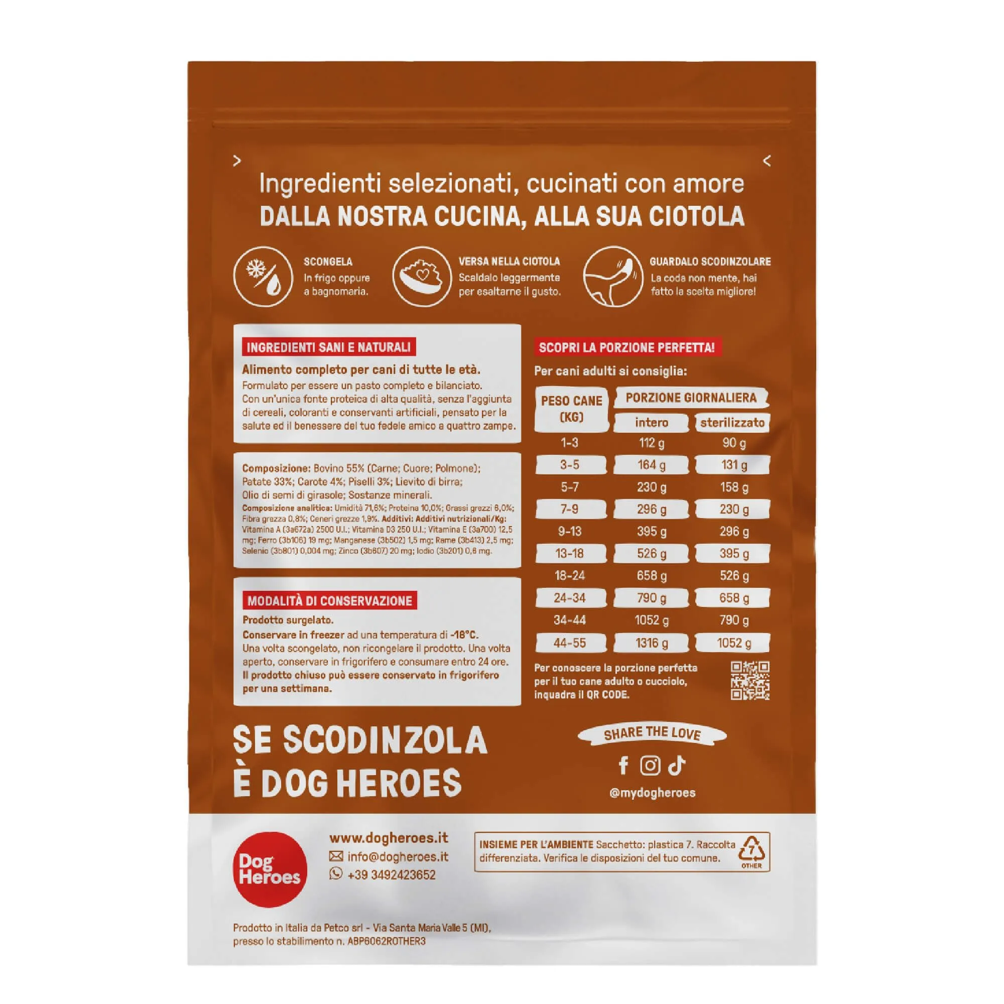 Dog Heroes Cibo Umido Congelato per Cani Manzo, 12x320g - immagine 3