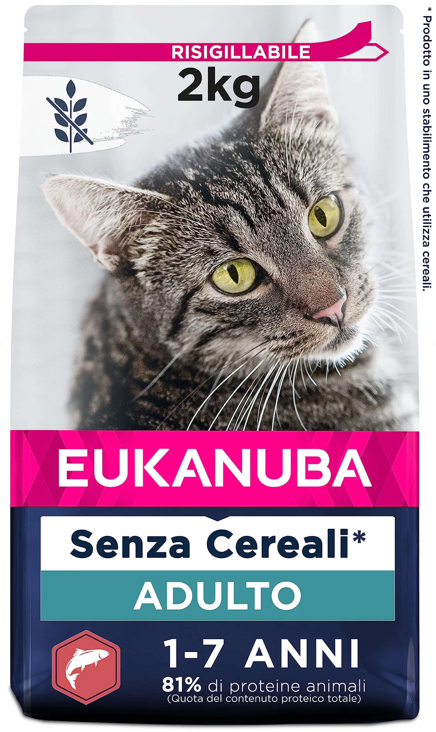 Eukanuba Grain Free Crocchette per gatti con salmone, 10 kg - immagine 1