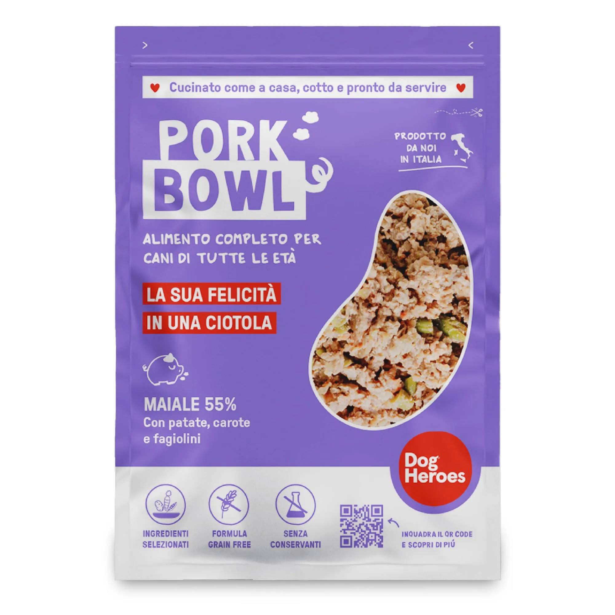 Dog Heroes Cibo Umido Congelato per Cani Maiale 12x650g - immagine 2