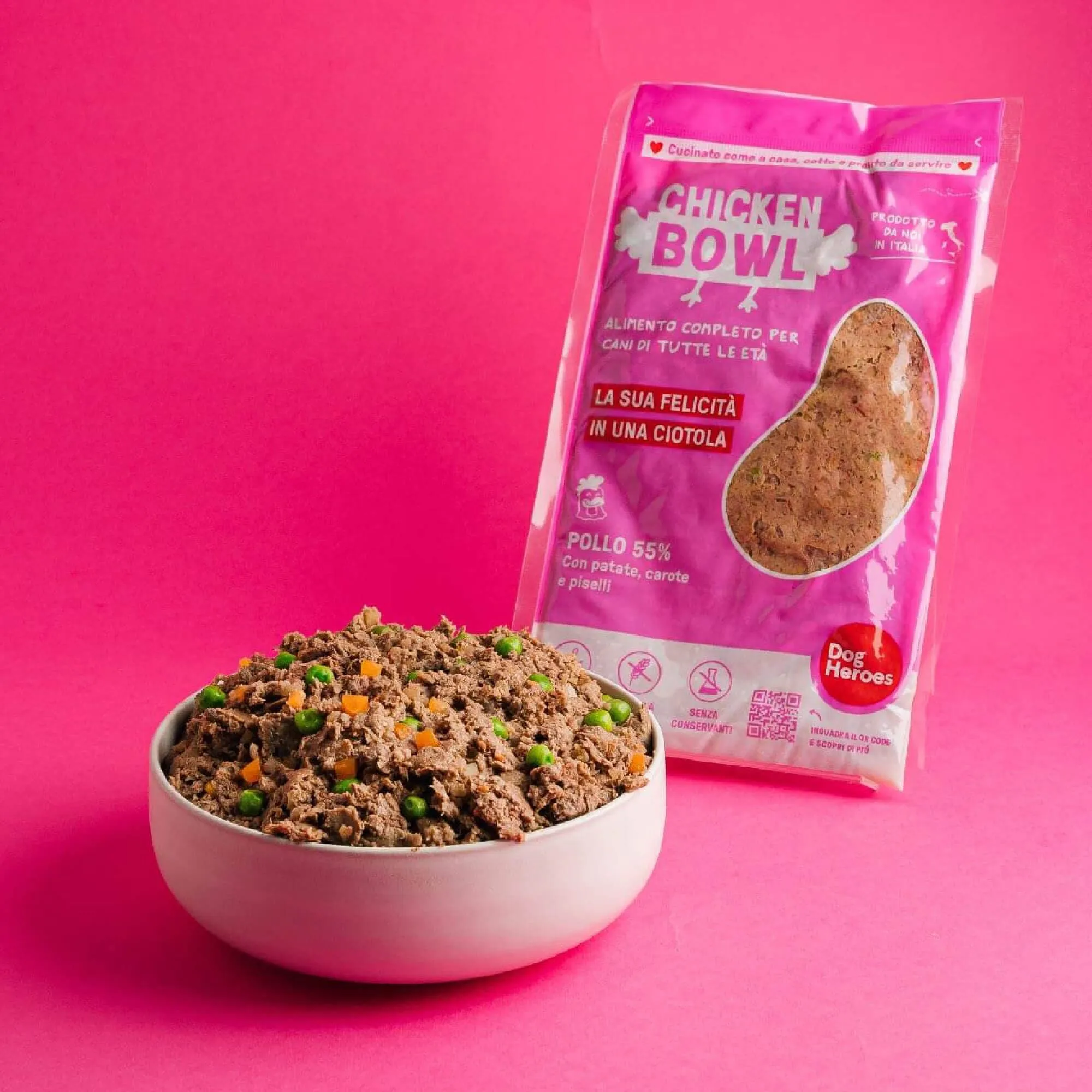 Dog Heroes Cibo Umido Congelato per Cani Maiale + Pollo (55%), 12x320g - immagine 5