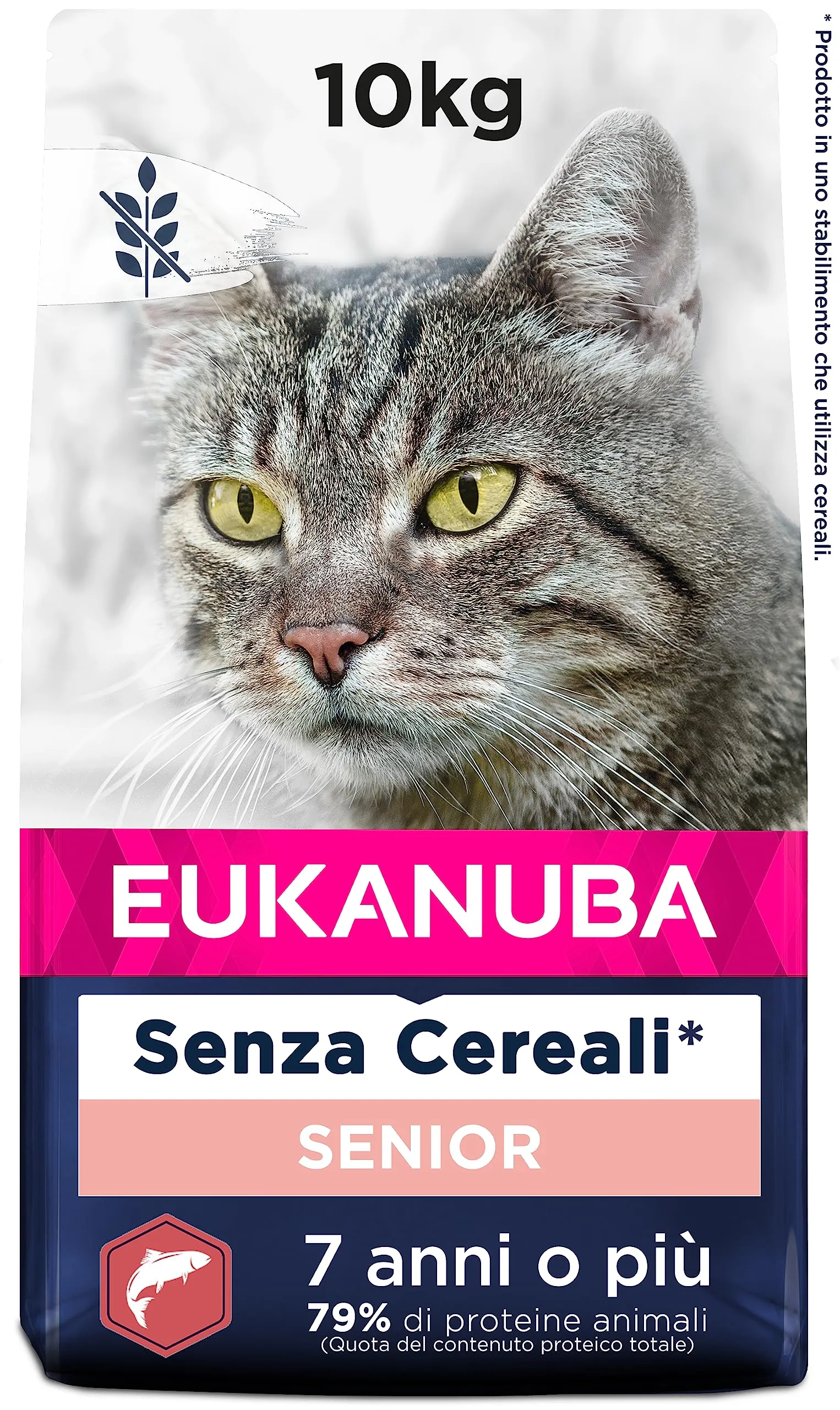 Eukanuba Grain Free Crocchette per Gatti Anziani al Salmone, 10 kg - immagine 1