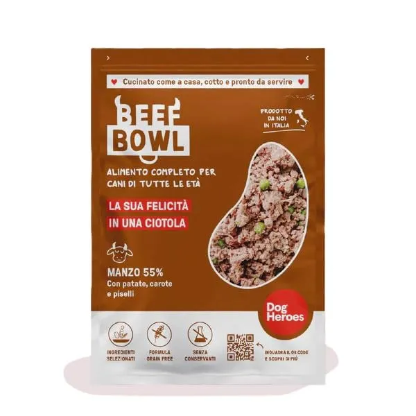 Dog Heroes Cibo Umido Congelato per Cani Manzo, 24x650g - immagine 2