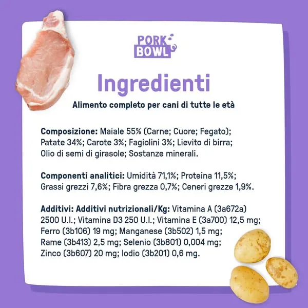 Dog Heroes Cibo Umido Congelato per Cani Maiale (55%) 24x650g - immagine 3