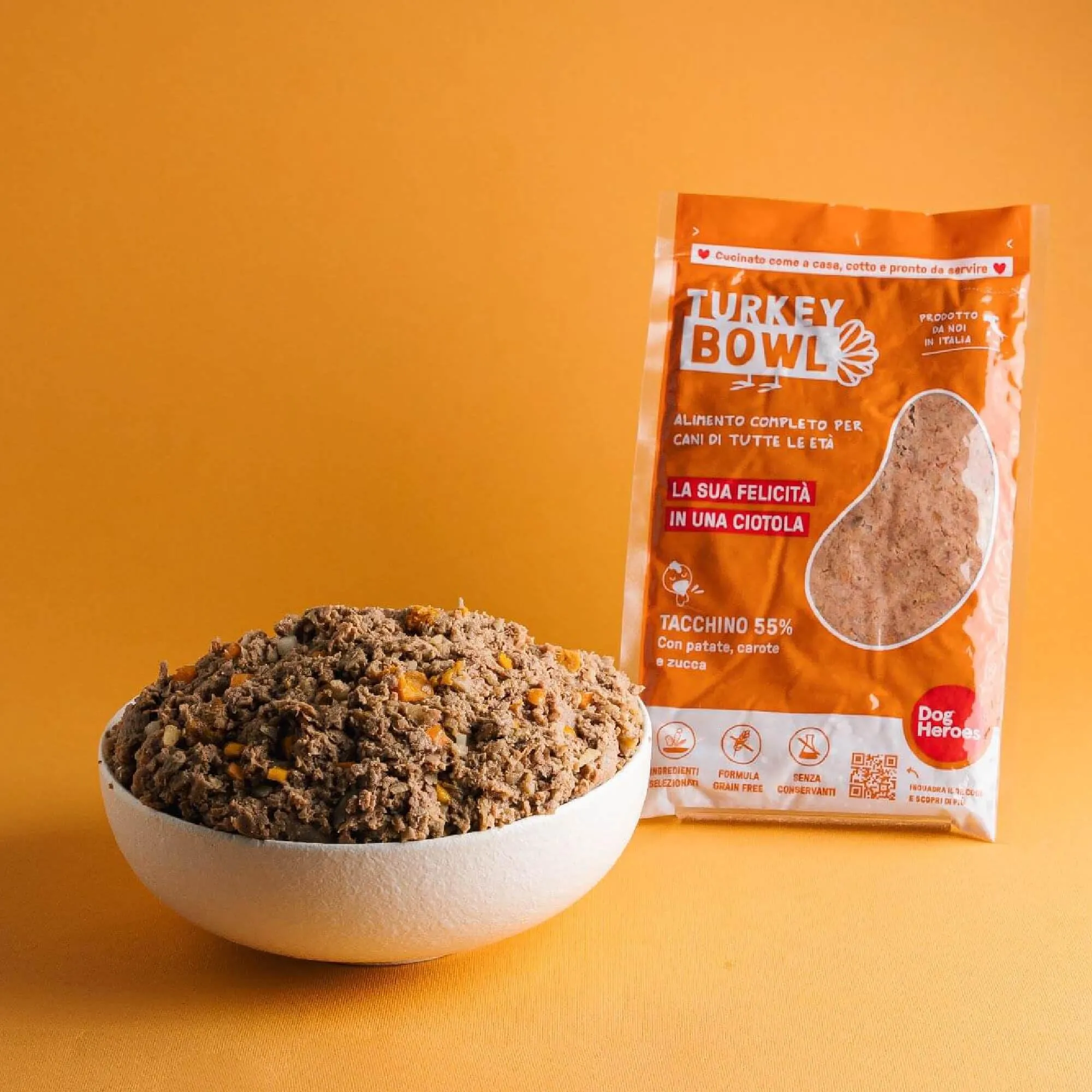 Dog Heroes Cibo Umido Congelato per Cani Tacchino (55%), 12x320g - immagine 4