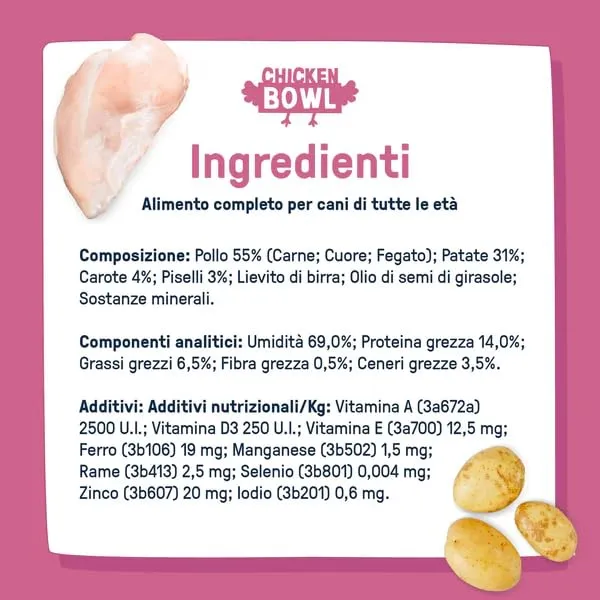 Dog Heroes Cibo Umido Congelato per Cani Pollo (55%) 36x320g - immagine 3