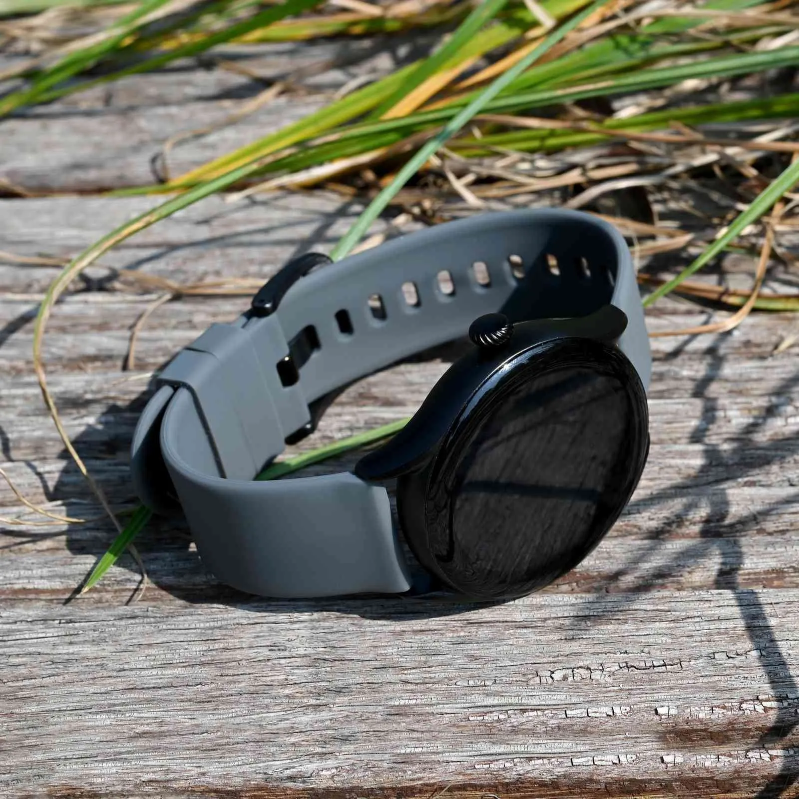BISONSTRAP Cinturino in Silicone con Sgancio Rapido, 22mm, Grigio con Fibbia Argento - immagine 8