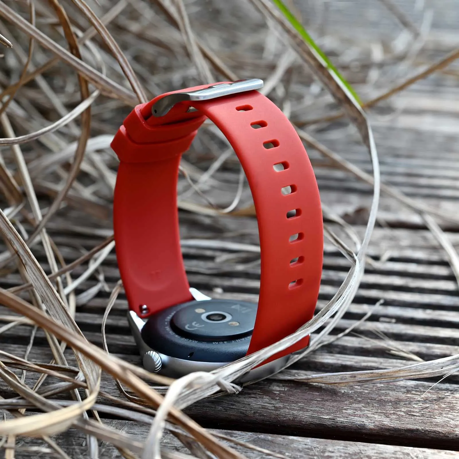 BISONSTRAP Cinturino in Silicone con Sgancio Rapido, 20mm, Rosso con Fibbia Nera - immagine 8