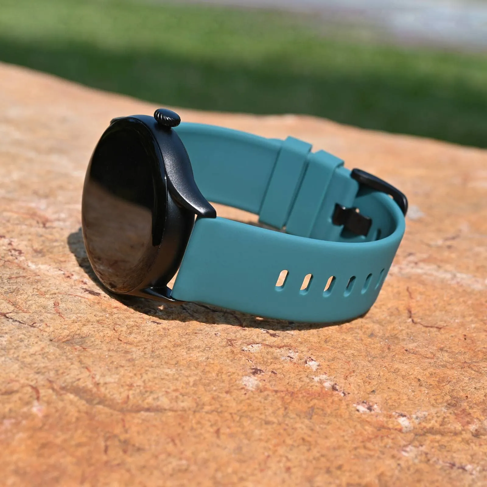 BISONSTRAP Cinturino in Silicone con Sgancio Rapido, 18mm, Ciano con Fibbia Nera - immagine 8