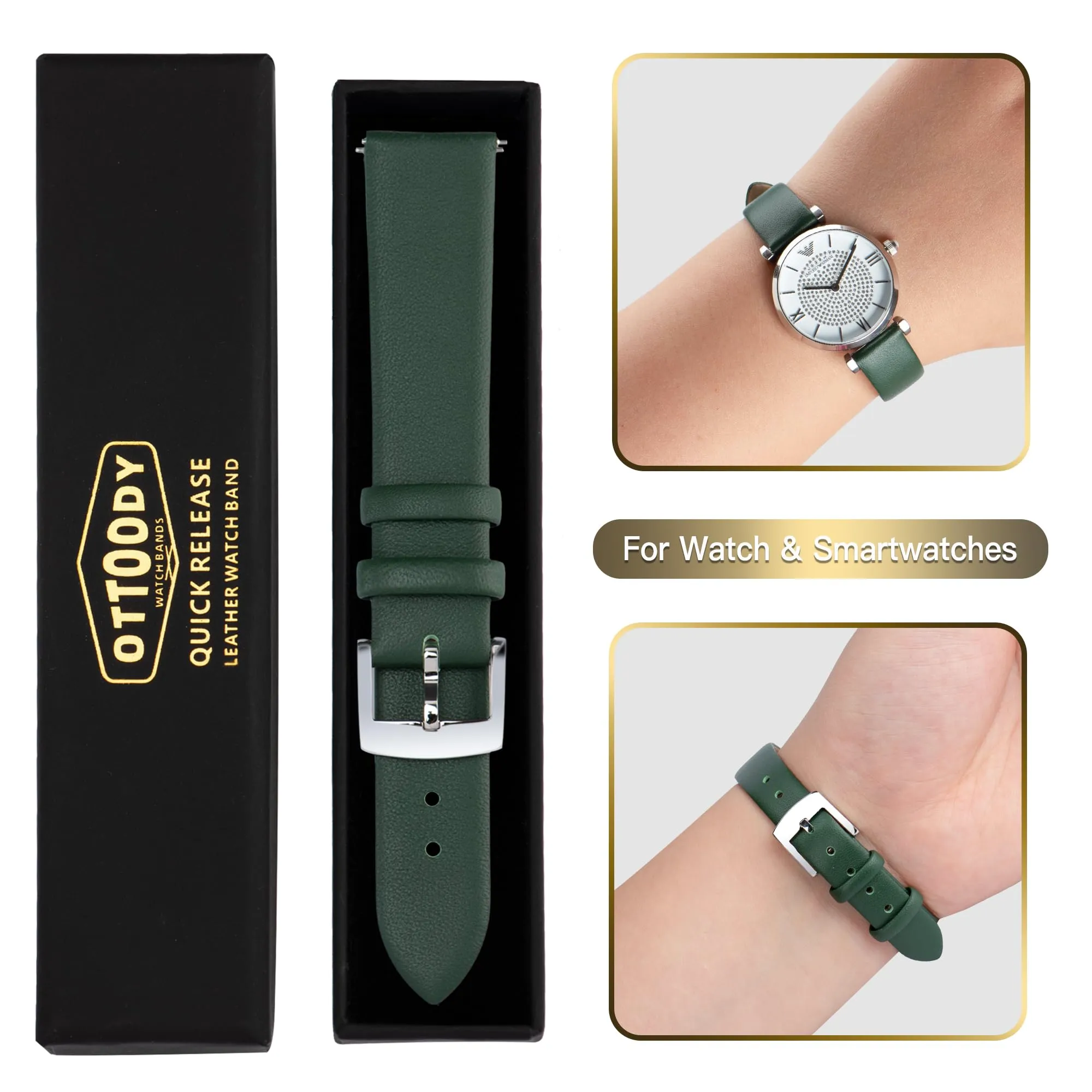 OTTOODY Cinturino Orologio in Pelle a Sgancio Rapido 14mm - immagine 7