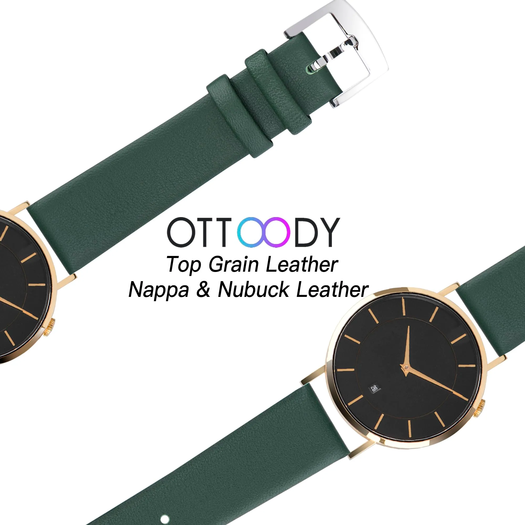 OTTOODY Cinturino Orologio in Pelle di Vitello a Sgancio Rapido 16mm - immagine 5
