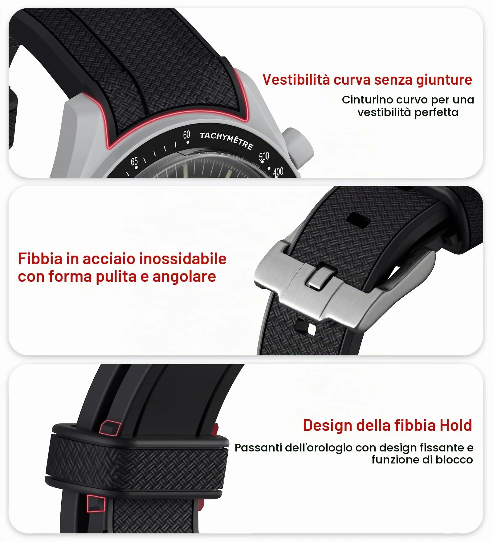Stanchev Cinturino in silicone 20mm per Omega x Swatch MoonSwatch e Rolex, Bianco - immagine 6