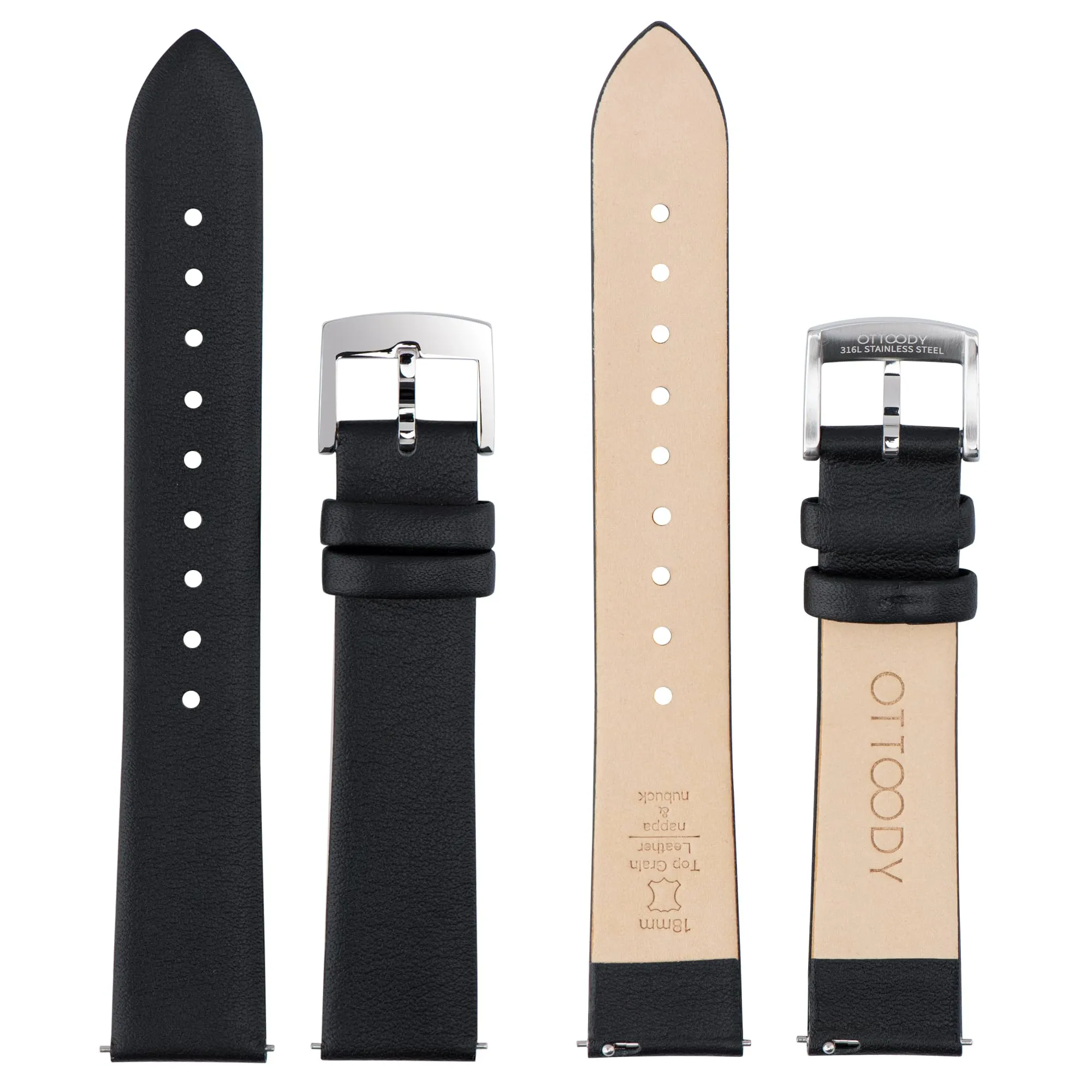 OTTOODY Cinturino Orologio in Pelle di Vitello a Sgancio Rapido 16mm - immagine 3