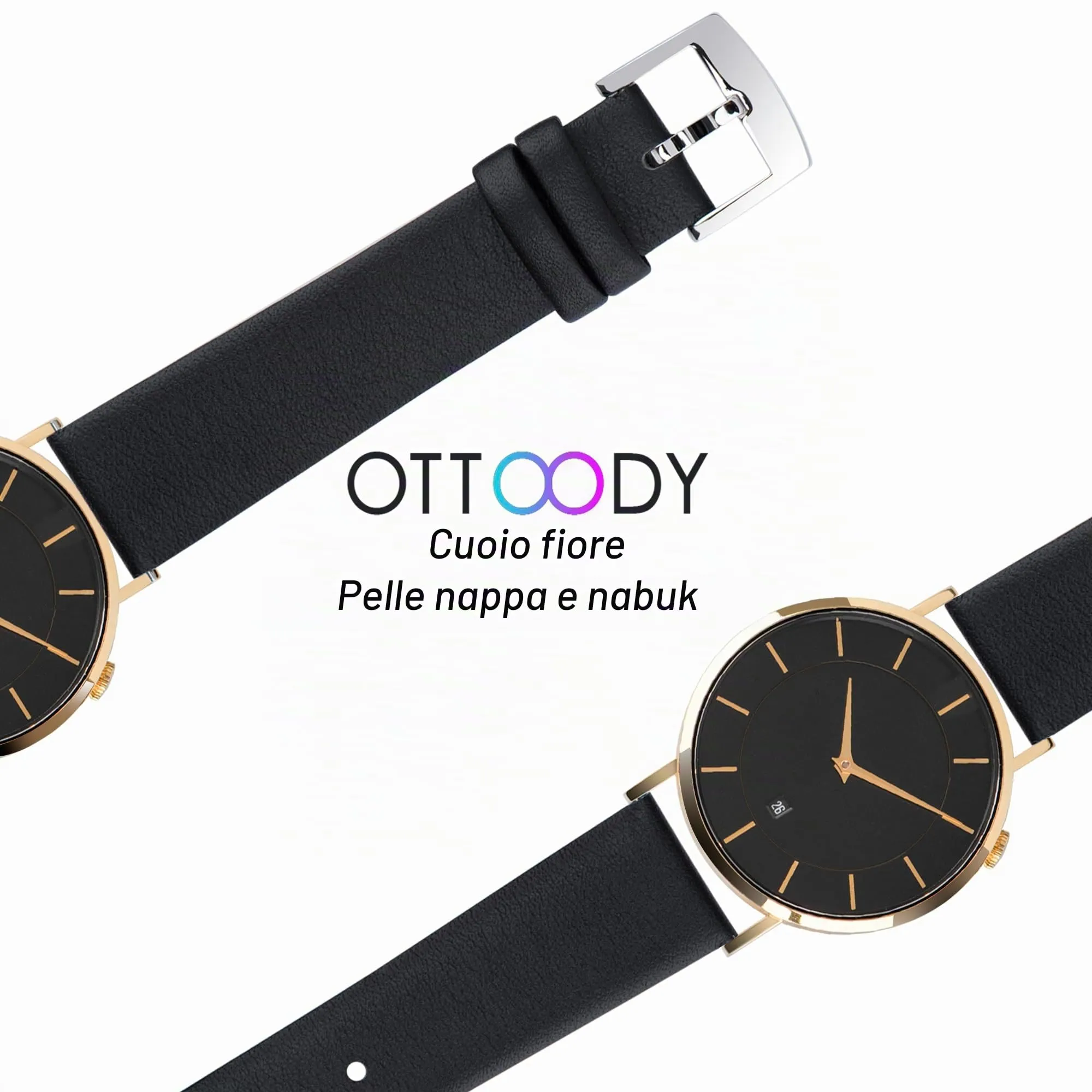 OTTOODY Cinturino Orologio in Pelle di Vitello a Sgancio Rapido 16mm - immagine 5