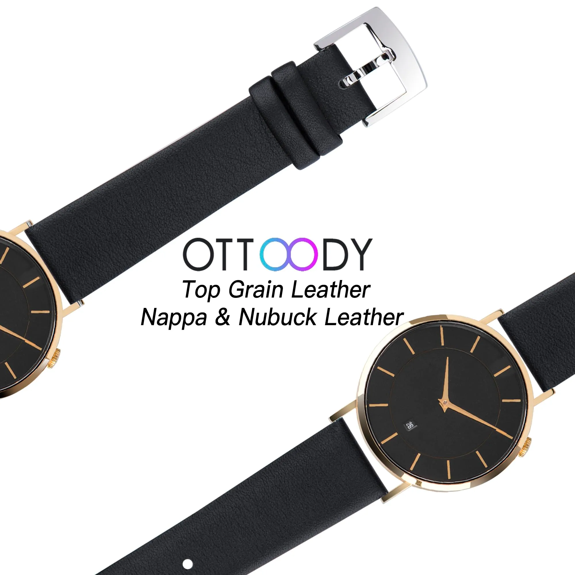 OTTOODY Cinturini Orologio in Pelle a Sgancio Rapido 22mm per Uomo e Donna - immagine 5
