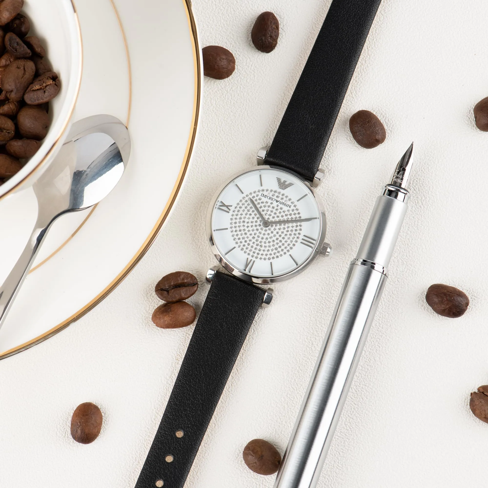 OTTOODY Cinturino Orologio in Pelle di Vitello a Sgancio Rapido 14mm, Fibbia Oro - immagine 8