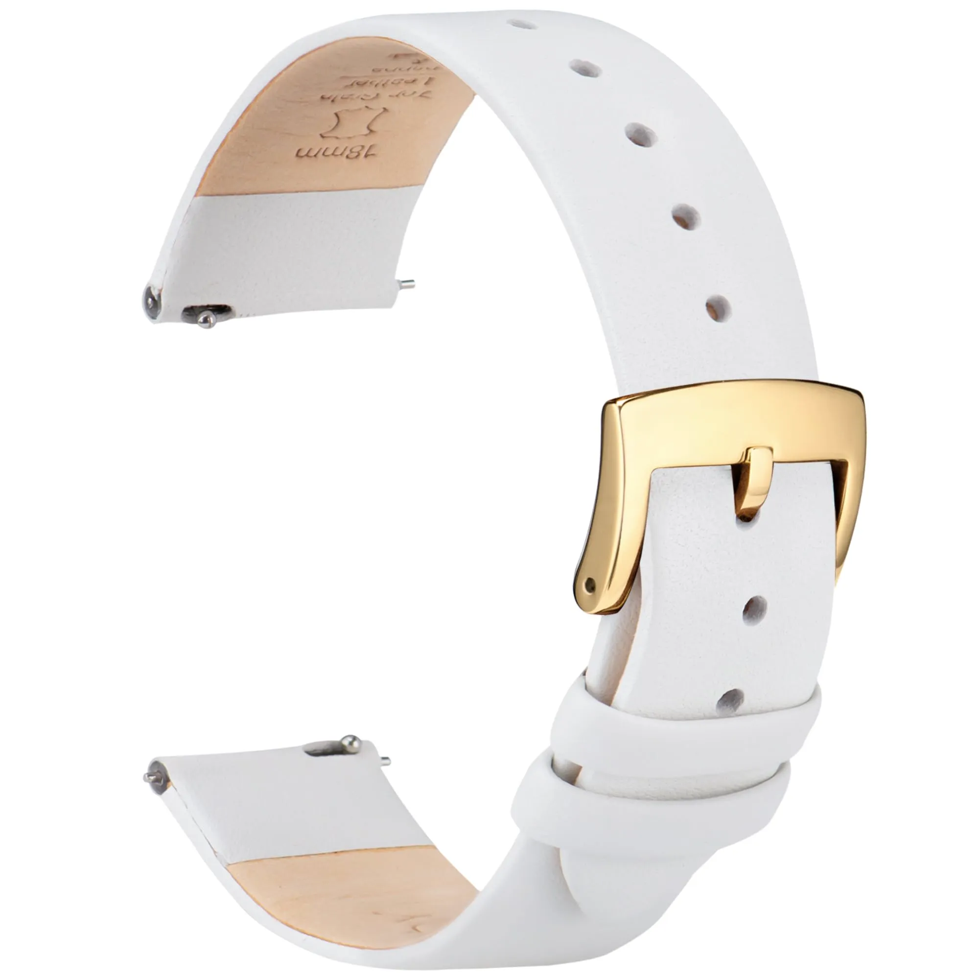 OTTOODY Cinturino Orologio in Pelle a Sgancio Rapido 14mm Fibbia Oro - immagine 1