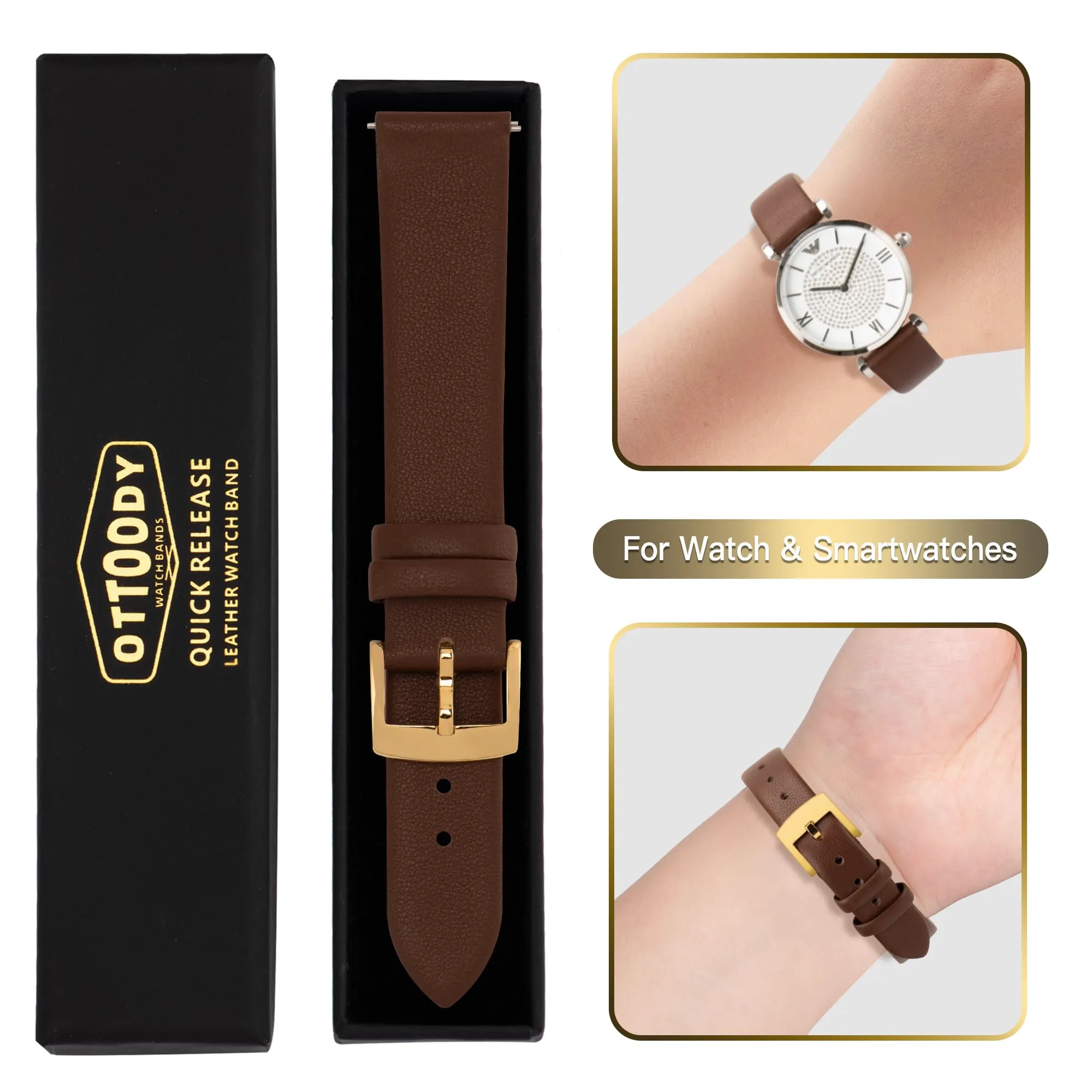 OTTOODY Cinturino Orologio in Pelle a Sgancio Rapido 16mm - immagine 7