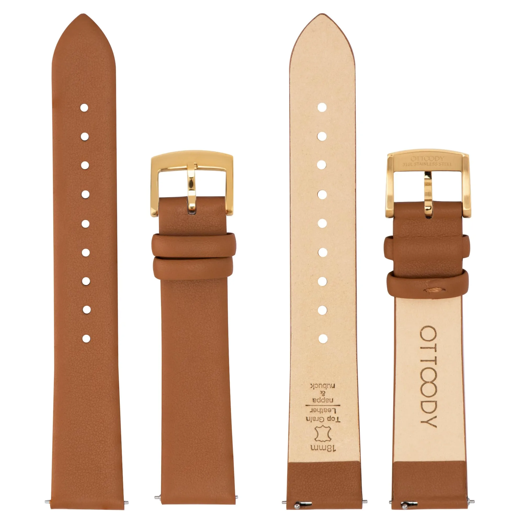 OTTOODY Cinturini Orologio in Pelle a Sgancio Rapido, 22mm 20mm 18mm 16mm 14mm 12mm - immagine 3