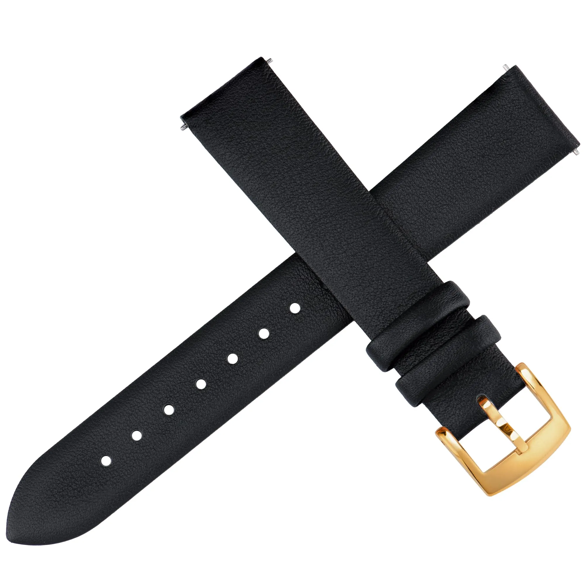 OTTOODY Cinturino Orologio in Pelle di Vitello a Sgancio Rapido, 16mm, Fibbia Oro - immagine 2