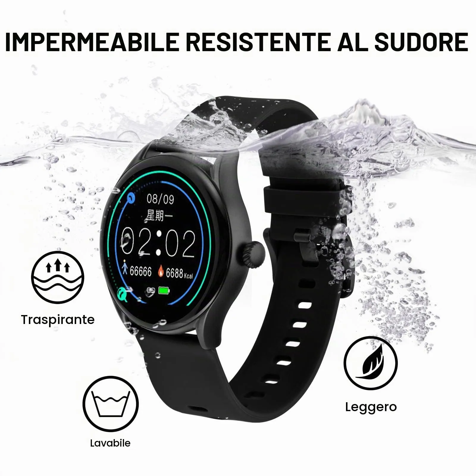 BISONSTRAP Cinturino per Orologi in Silicone con Sgancio Rapido, 16mm, Nero con Fibbia Nera - immagine 8