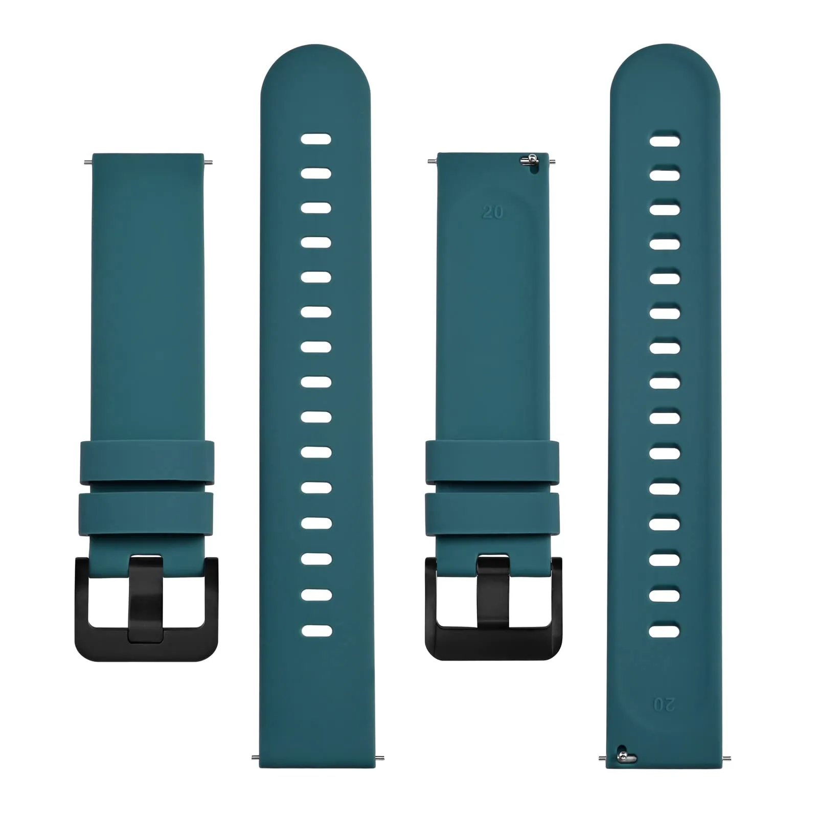 BISONSTRAP Cinturino in Silicone con Sgancio Rapido, 17mm, Ciano con Fibbia Nera - immagine 3