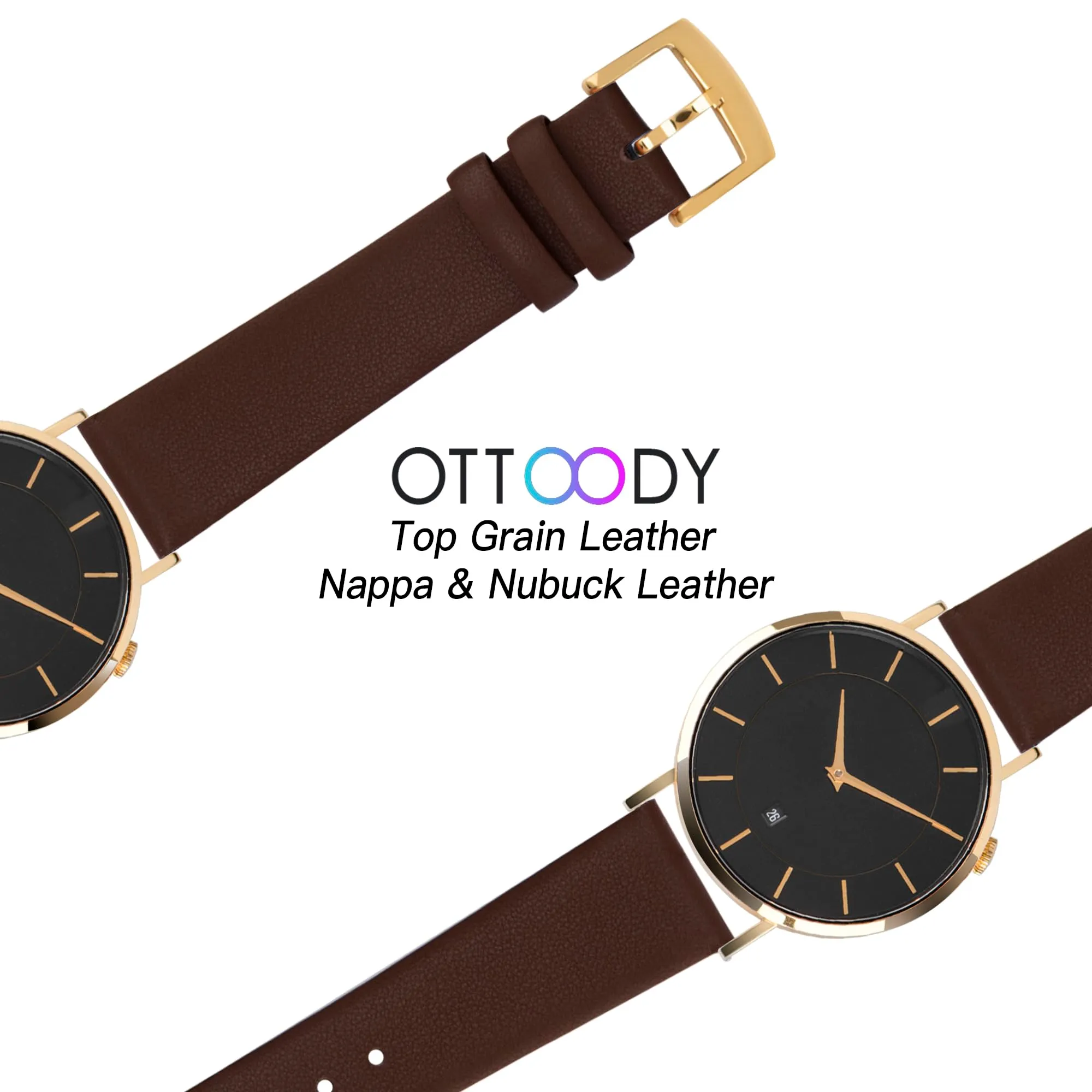 OTTOODY Cinturini Orologio in Pelle a Sgancio Rapido 12mm 14mm 16mm 18mm 20mm 22mm per Orologi e Smartwatch - immagine 5