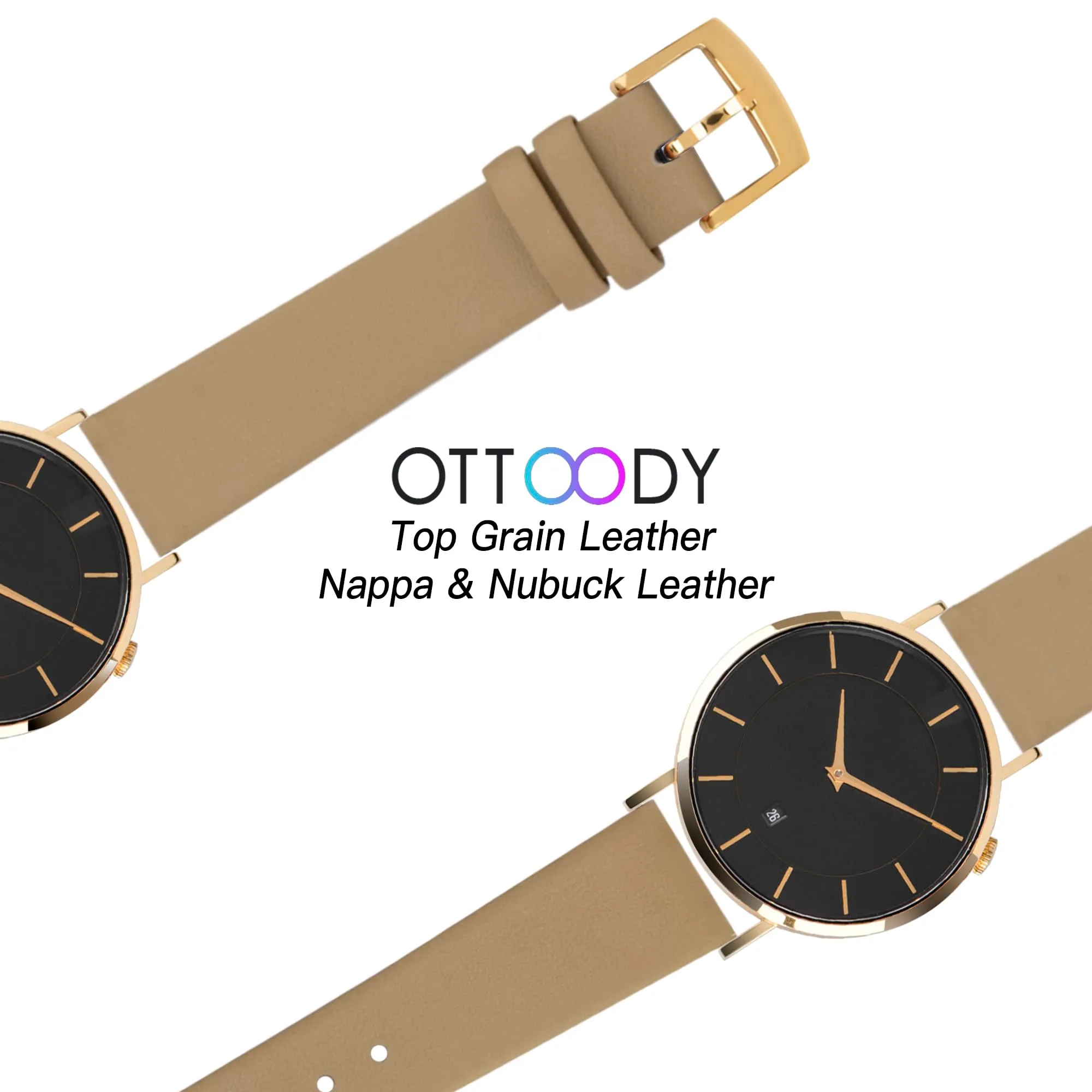 OTTOODY Cinturino Orologio in Pelle a Sgancio Rapido 22mm 20mm 18mm 16mm 14mm 12mm per Uomini e Donne - immagine 5