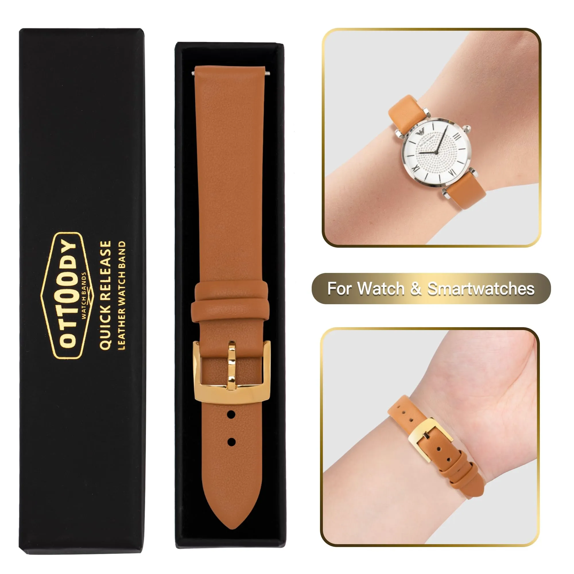 OTTOODY Cinturini Orologio in Pelle a Sgancio Rapido 14mm - immagine 7