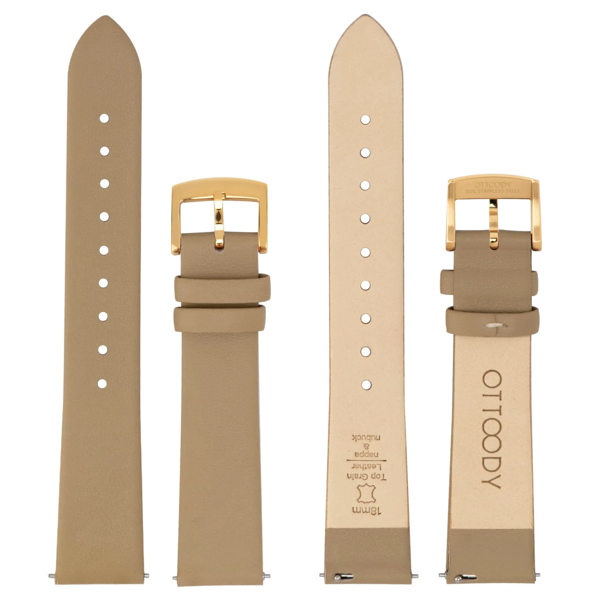 OTTOODY Cinturino Orologio in Pelle di Vitello a Sgancio Rapido 14mm - immagine 3