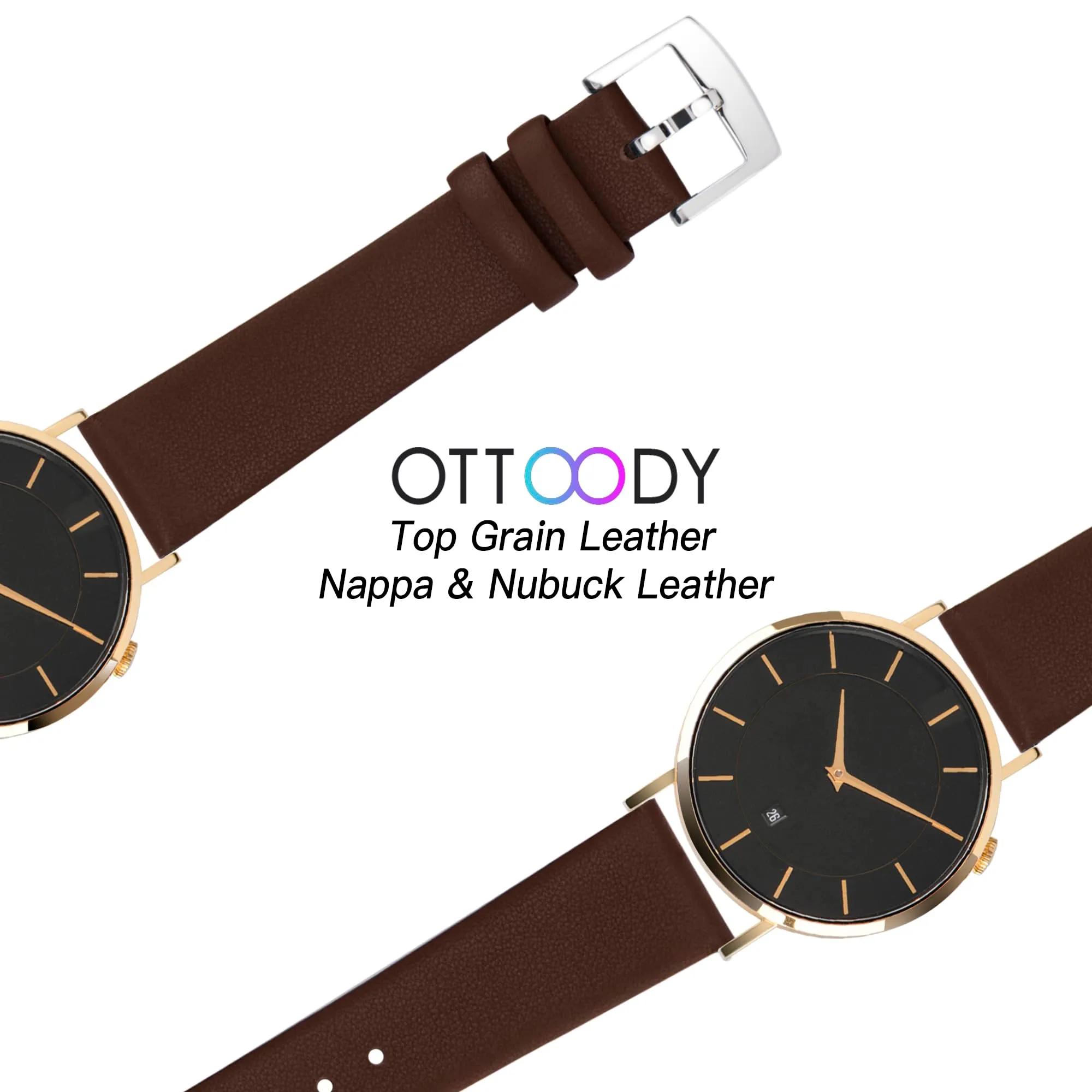 OTTOODY Cinturino Orologio in Pelle a Sgancio Rapido 20mm - immagine 5