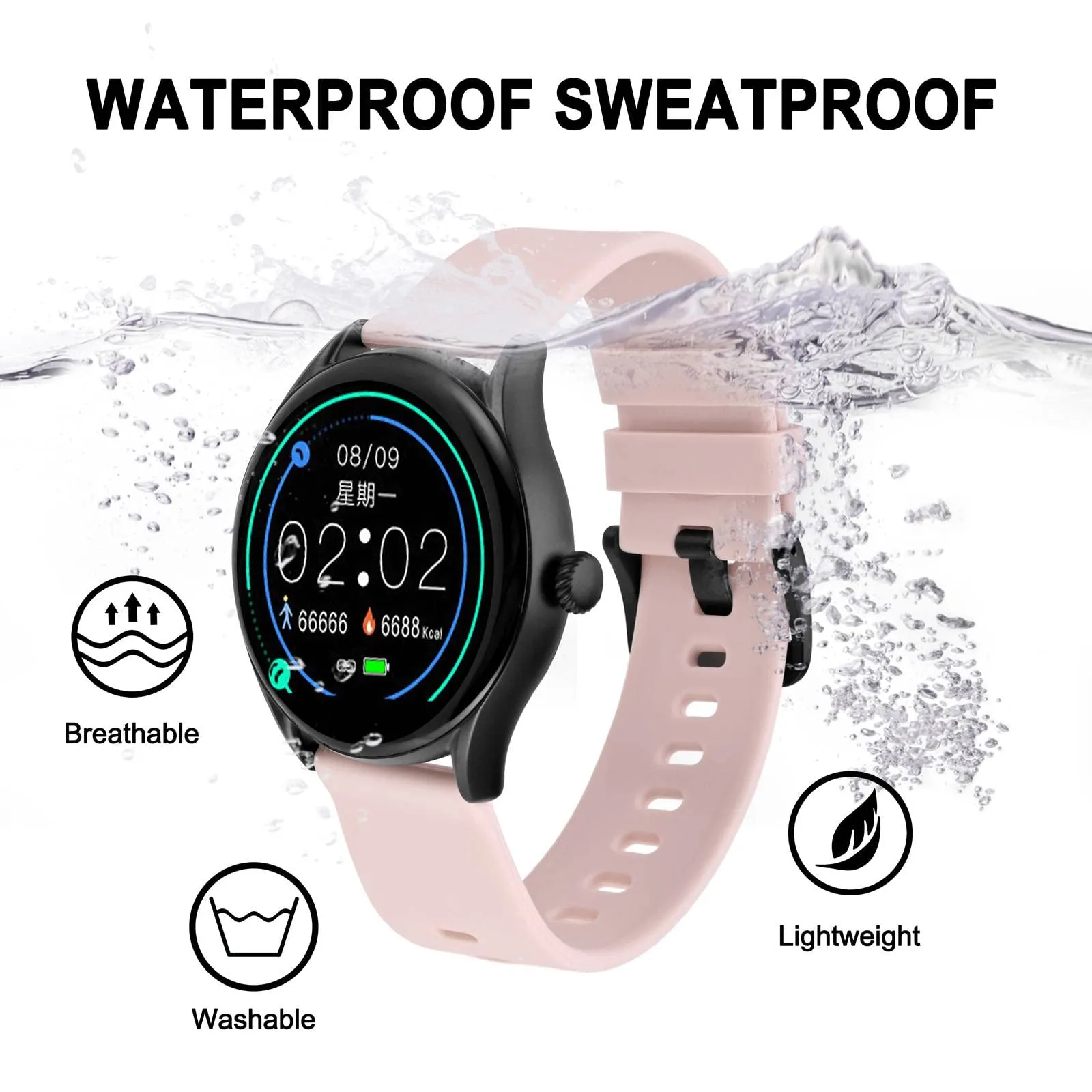 BISONSTRAP Cinturino in Silicone con Sgancio Rapido, 14mm, Rosa con Fibbia Nera - immagine 8