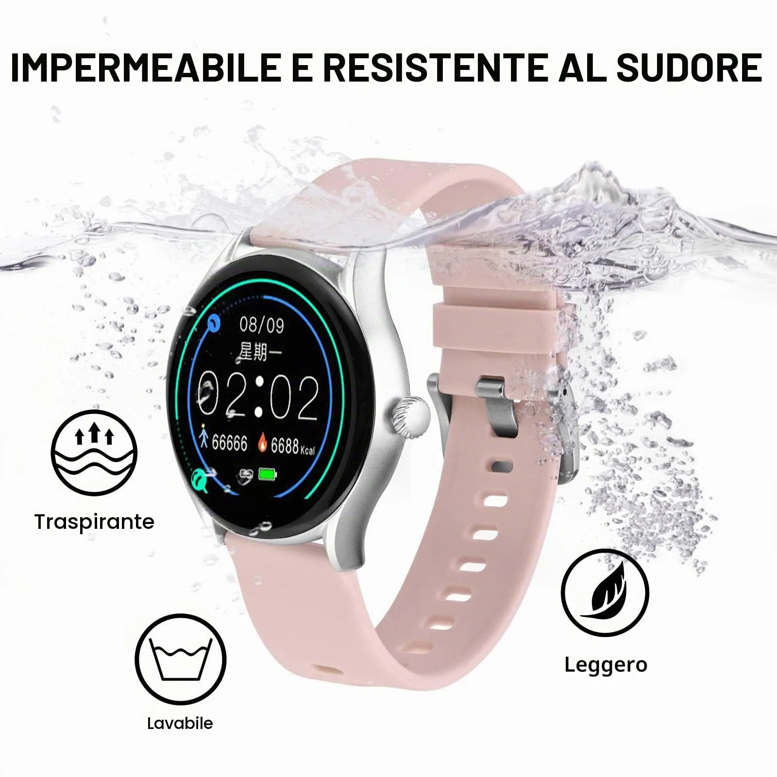 BISONSTRAP Cinturino in Silicone con Sgancio Rapido, 14mm, Rosa con Fibbia Argento - immagine 8