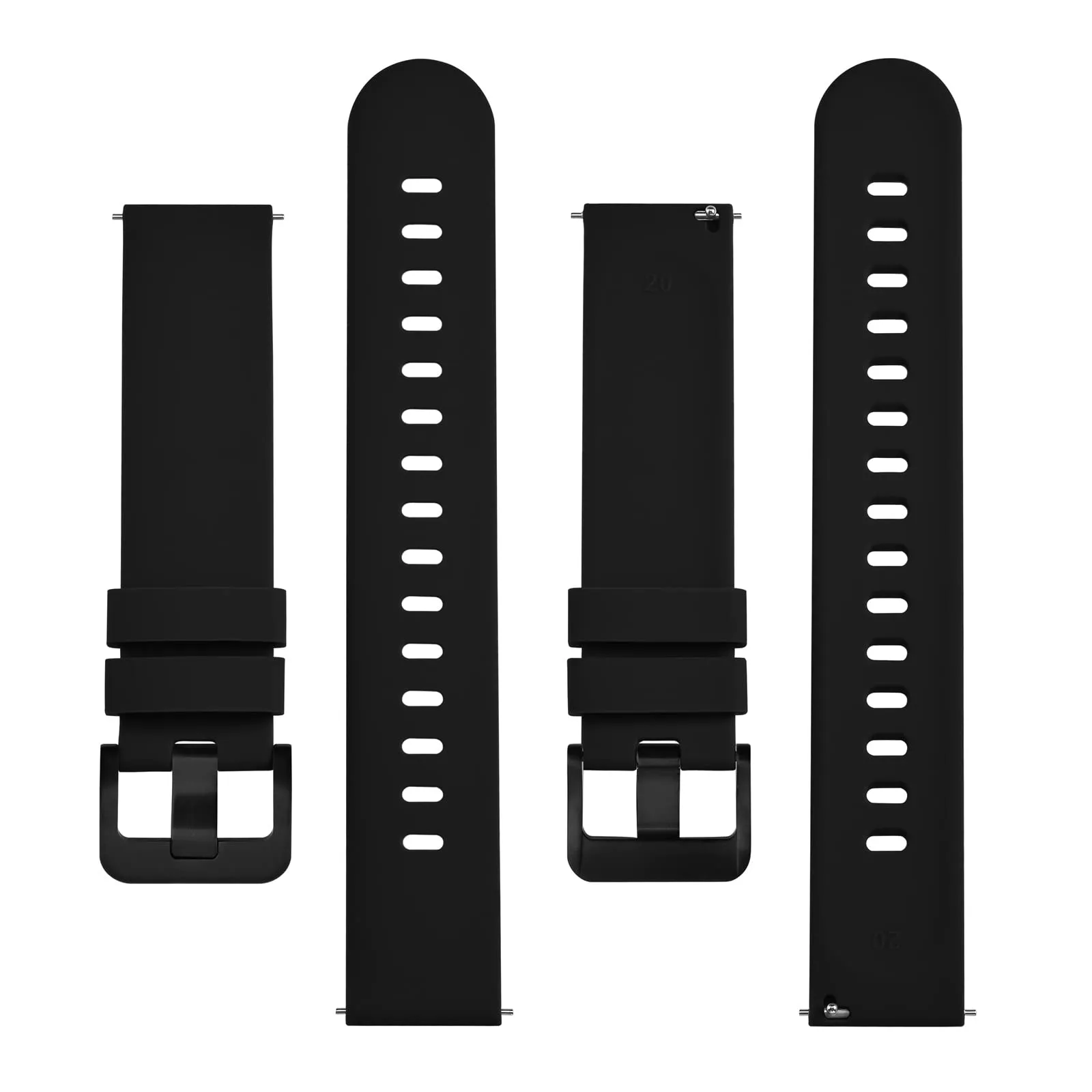 BISONSTRAP Cinturino in Silicone con Sgancio Rapido, 19mm, Nero con Fibbia Nera - immagine 3