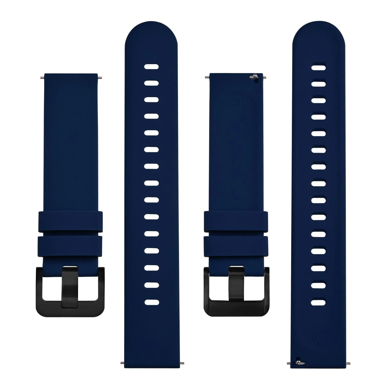 BISONSTRAP Cinturino in Silicone con Sgancio Rapido, 17mm, Blu Scuro con Fibbia Nera - immagine 3