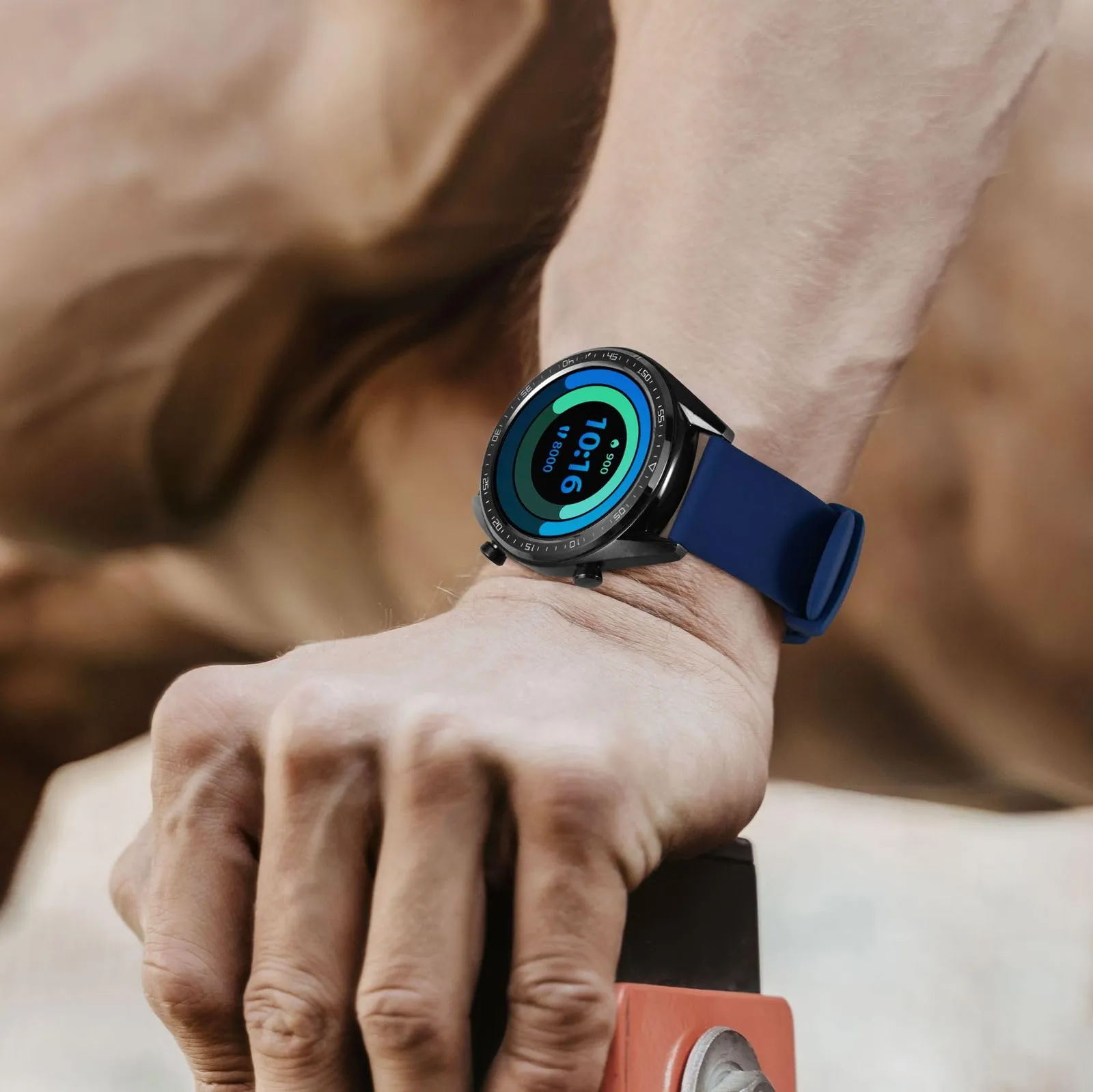 BISONSTRAP Cinturino in Silicone con Sgancio Rapido, 16mm, Blu Scuro con Fibbia Argento - immagine 2