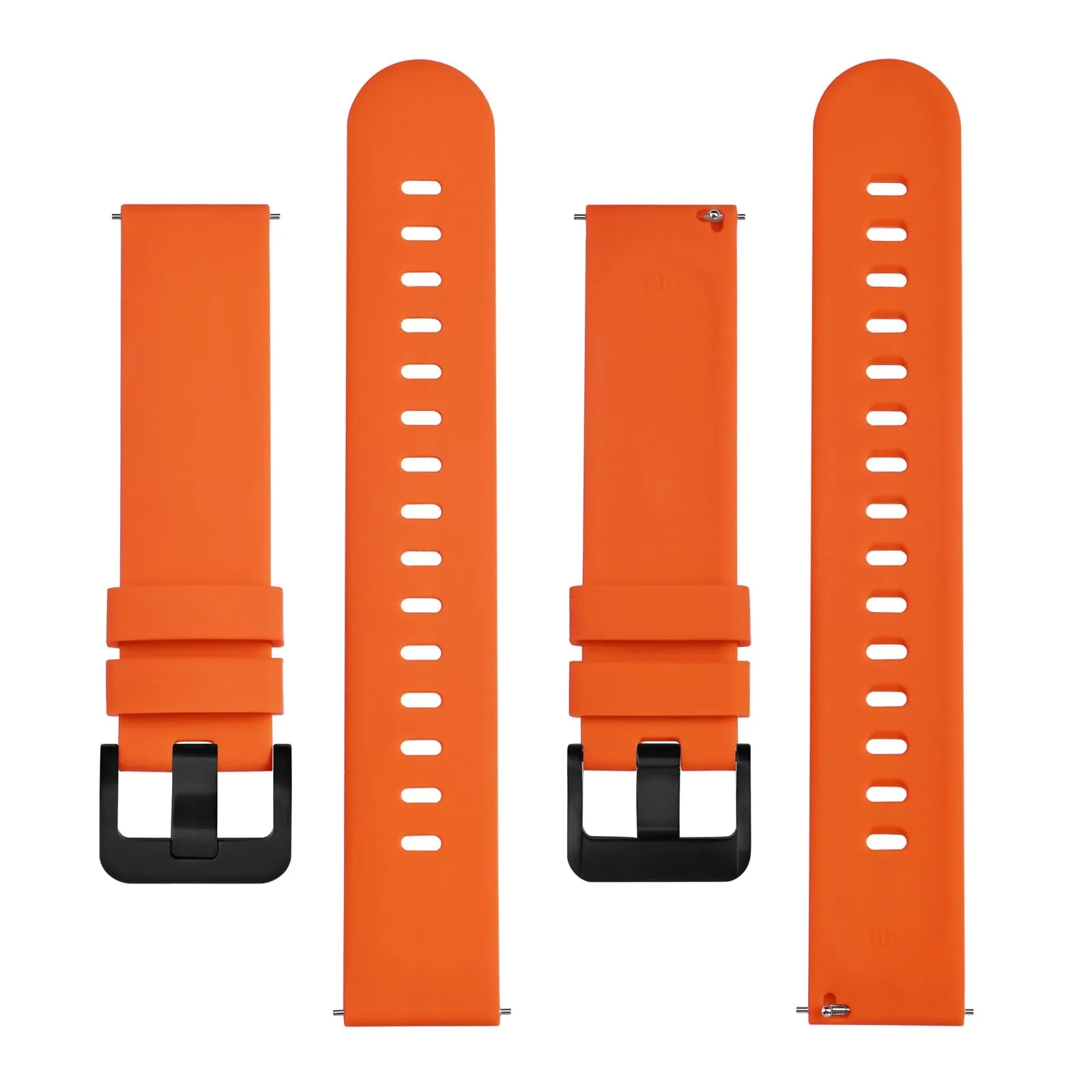 BISONSTRAP Cinturino in Silicone con Sgancio Rapido, 16mm, Arancione con Fibbia Nera - immagine 3