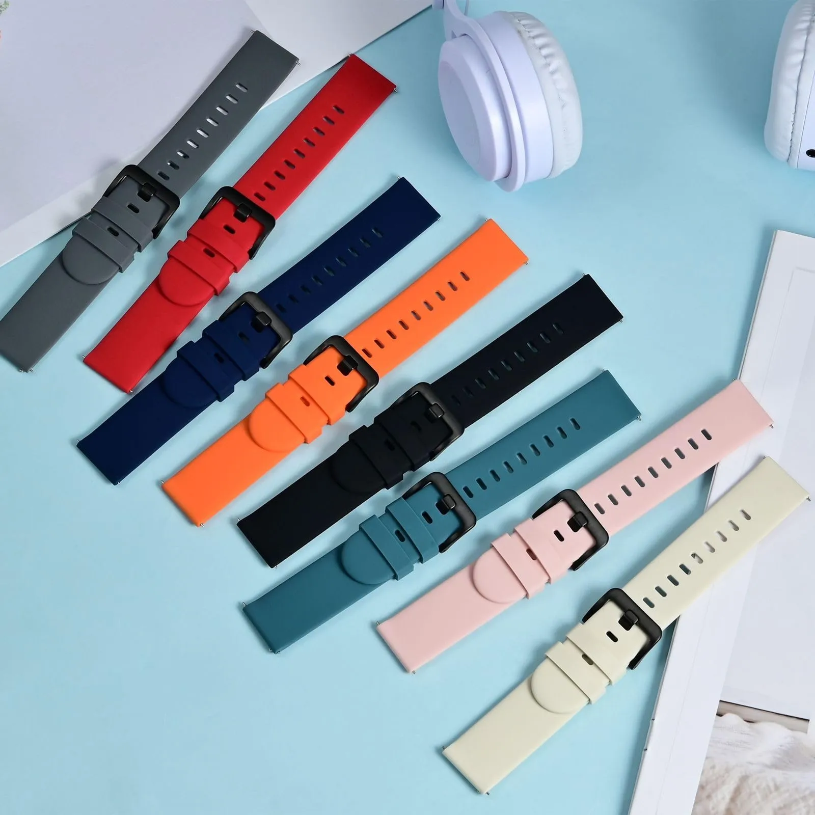 BISONSTRAP Cinturino in Silicone con Sgancio Rapido, 21mm, Nero con Fibbia Nera - immagine 7